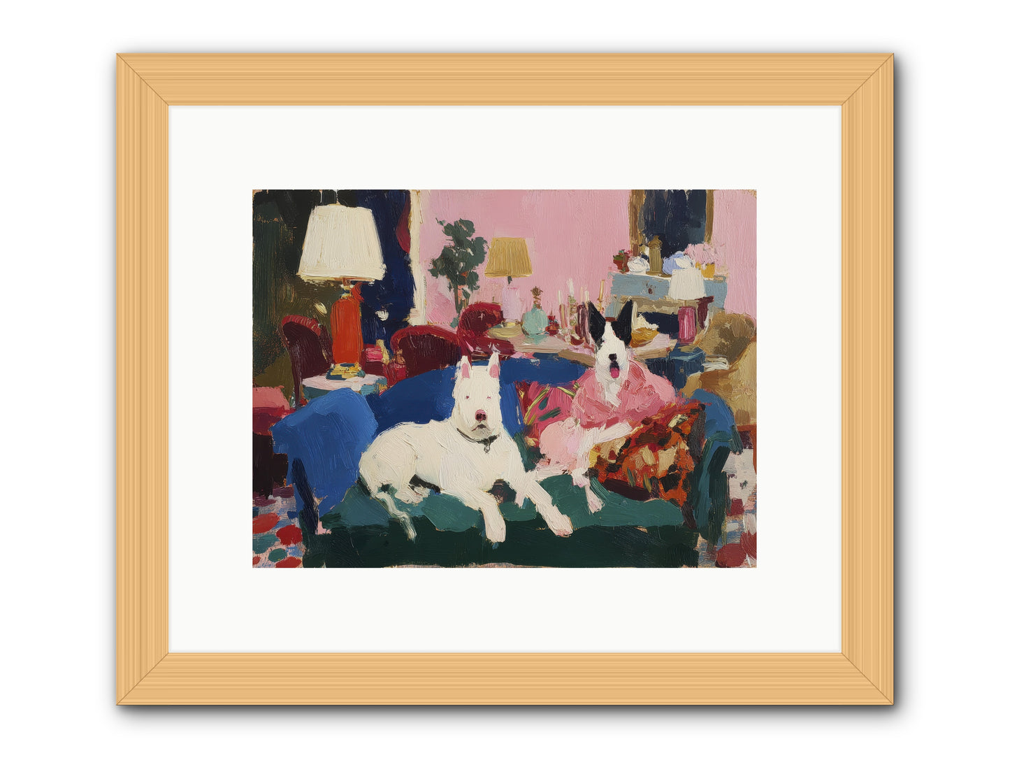 Parlor Companions -- Framed Print - Natural 12x9
