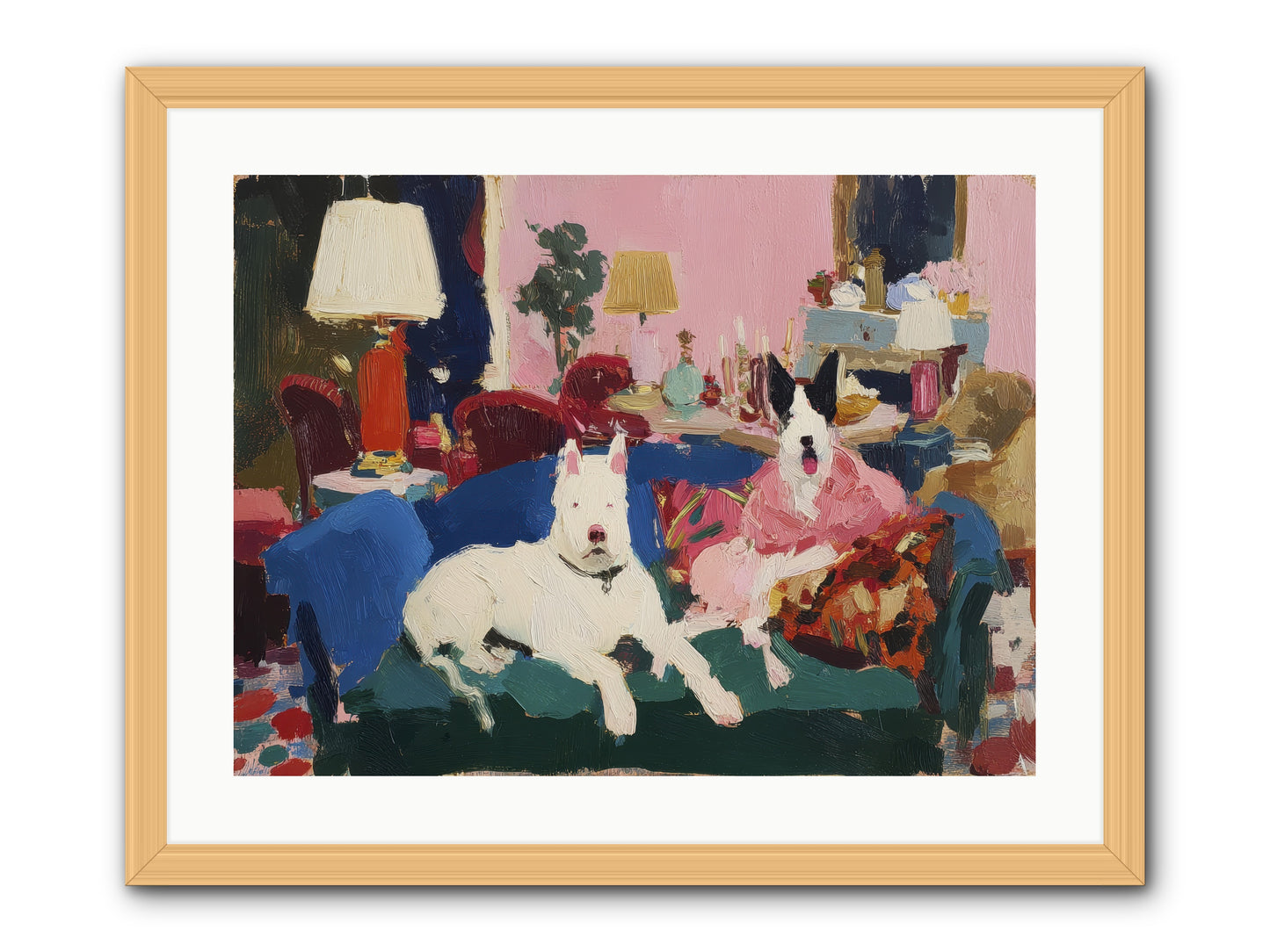 Parlor Companions -- Framed Print - Natural 24x18