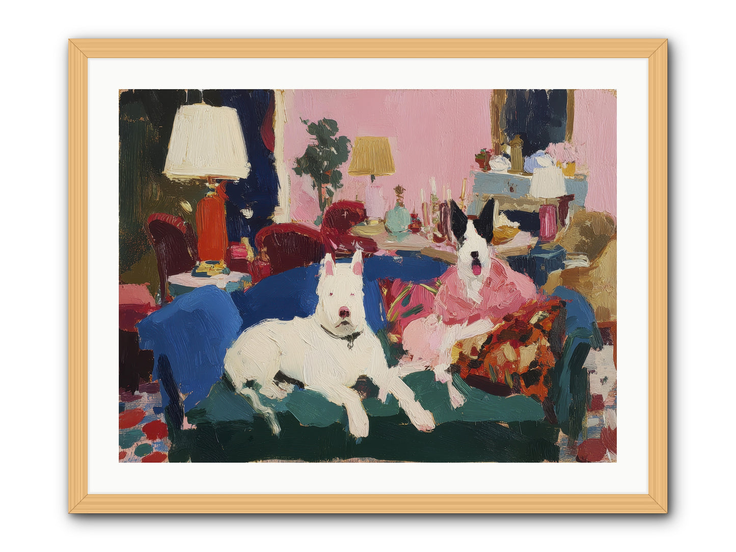 Parlor Companions -- Framed Print - Natural 32x24