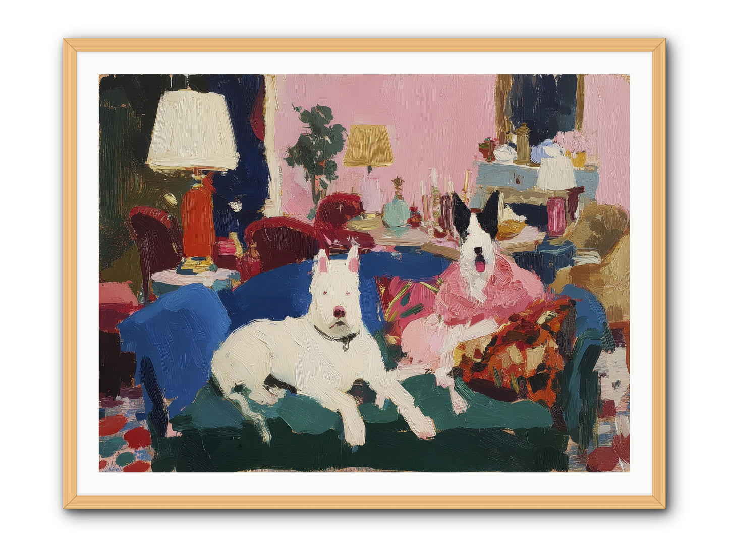 Parlor Companions -- Framed Print - Natural 48x36