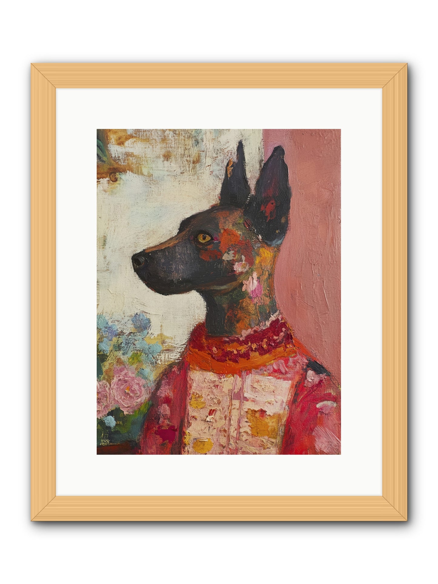 Parlor Muse -- Framed Print - Natural 12x16