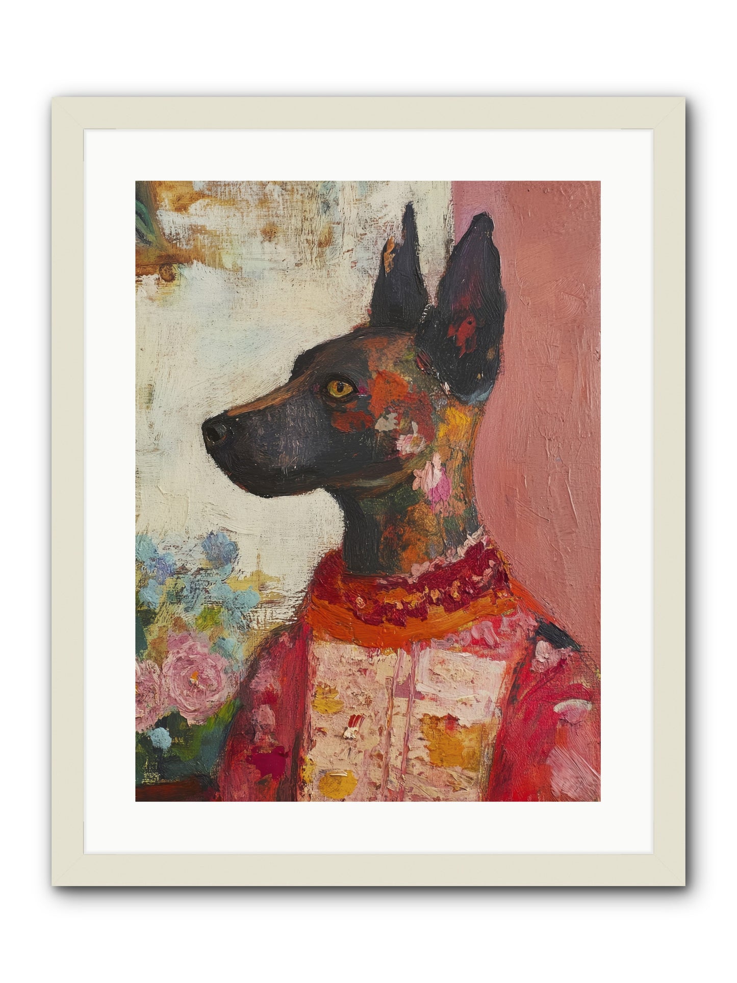 Parlor Muse -- Framed Print - White 18x24
