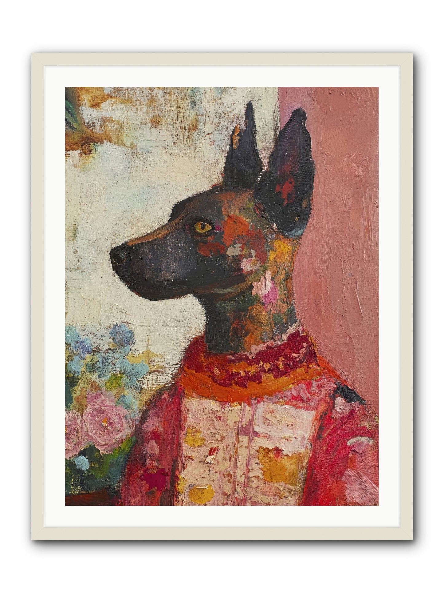 Parlor Muse -- Framed Print - White 30x40