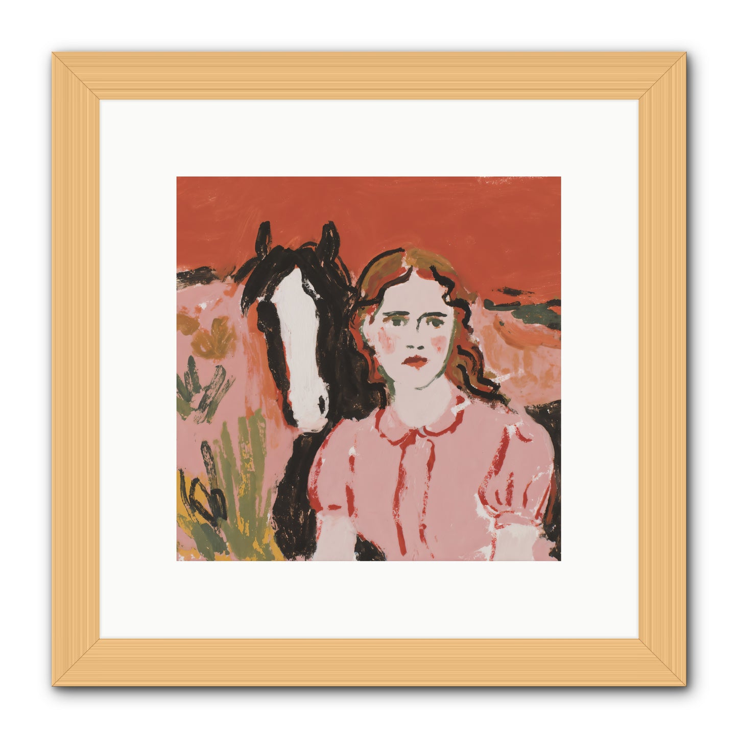 Particularly Fond -- Framed Print - Natural 10x10