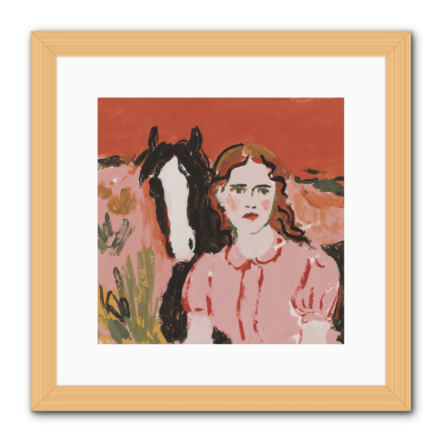 Particularly Fond -- Framed Print - Natural 12x12