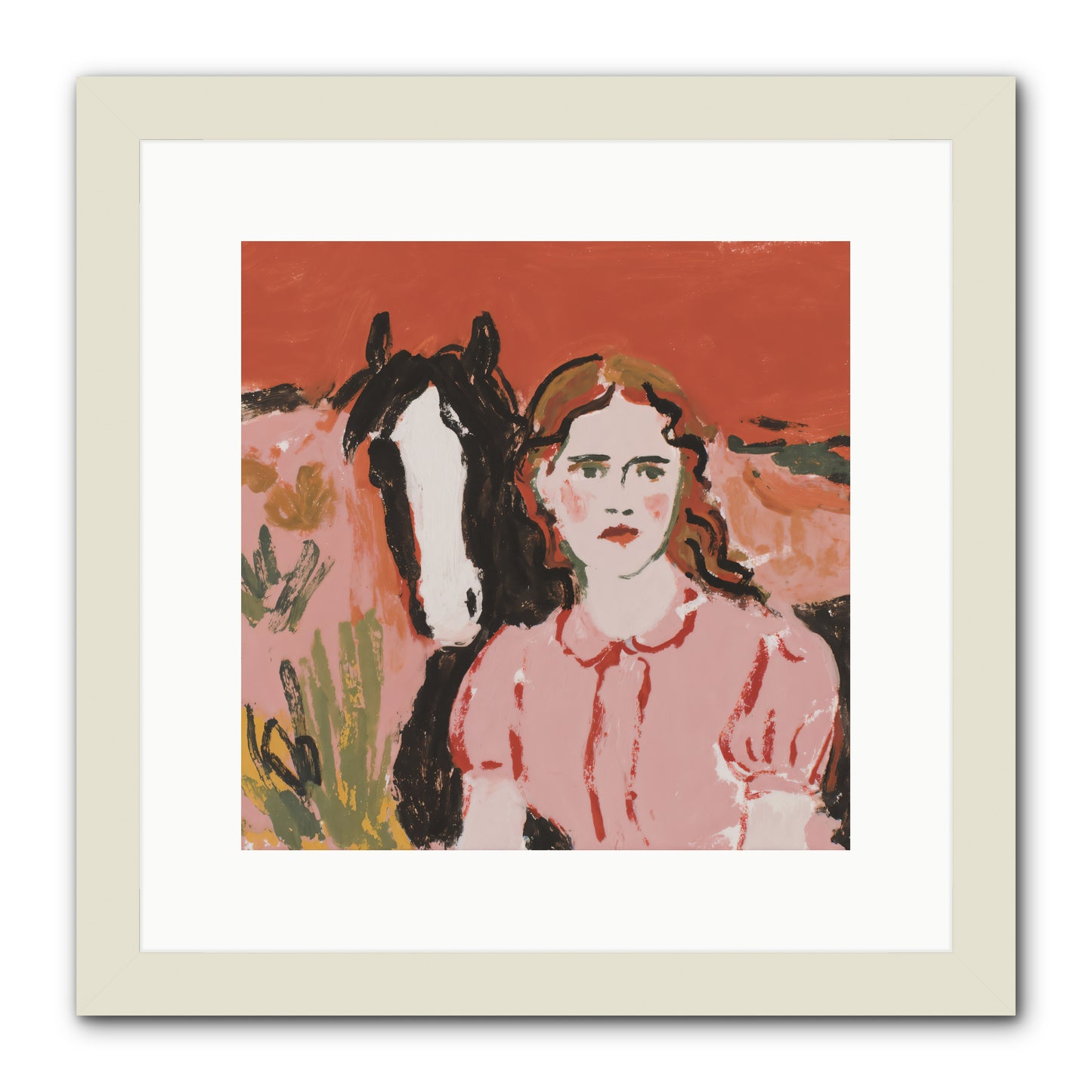 Particularly Fond -- Framed Print - White 12x12
