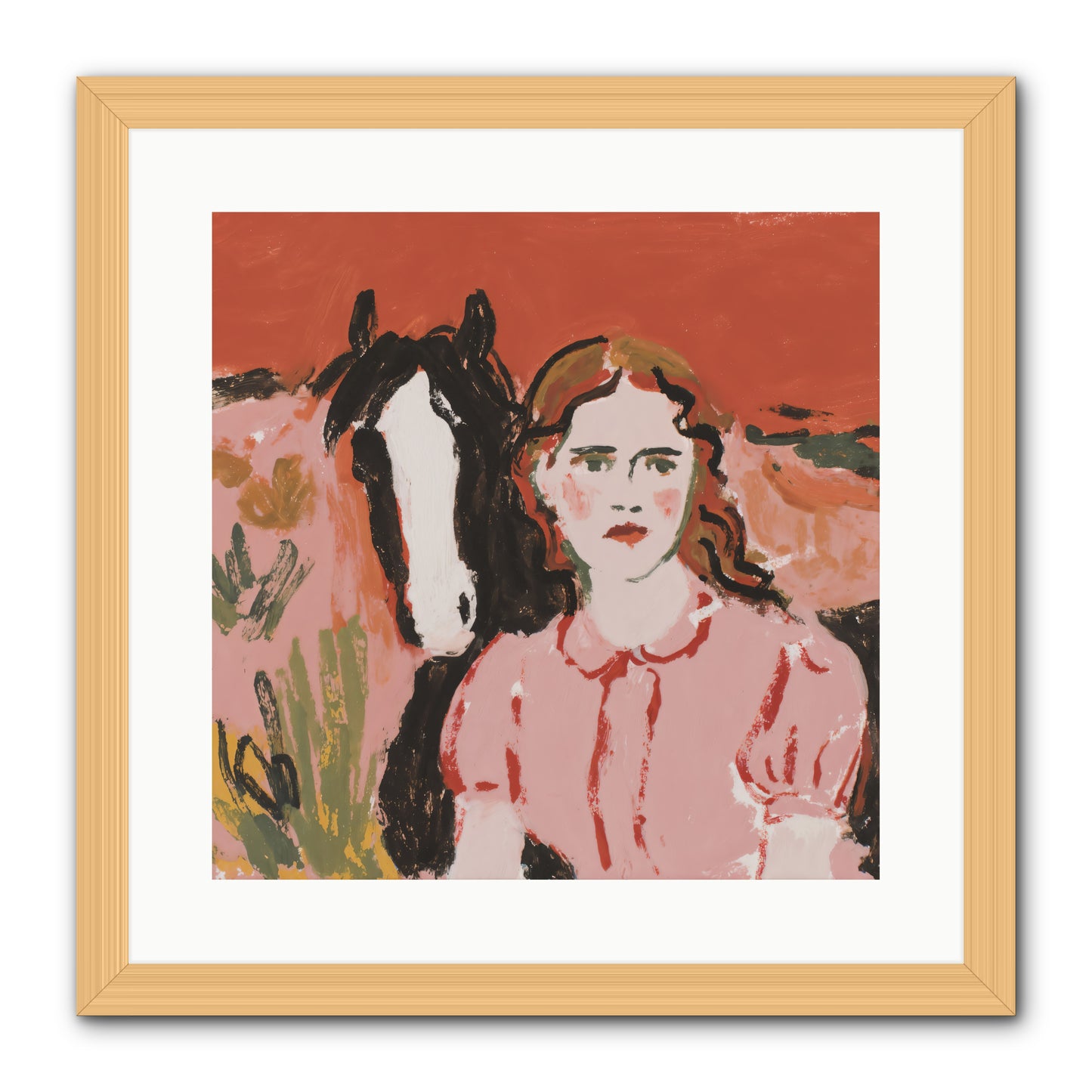 Particularly Fond -- Framed Print - Natural 16x16