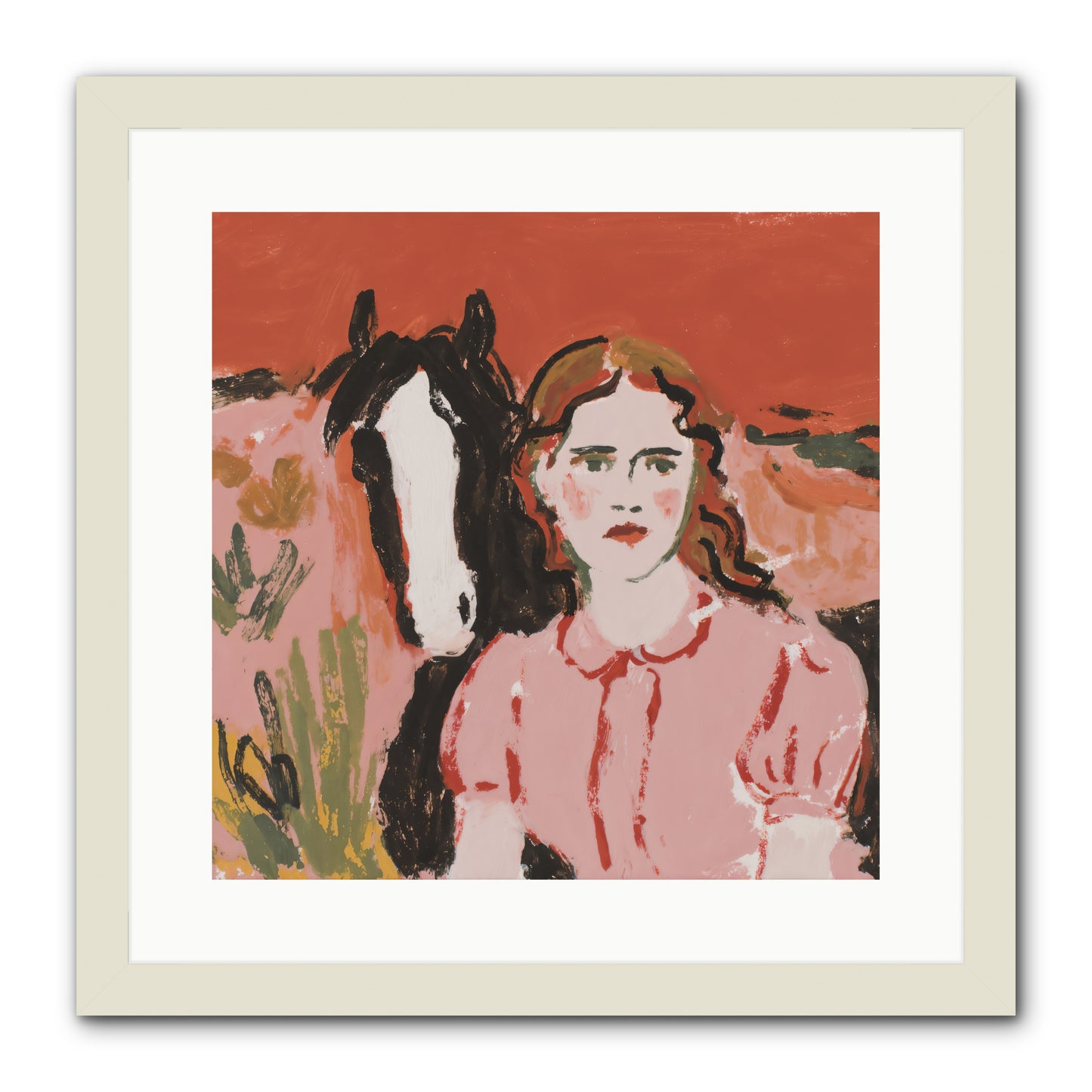 Particularly Fond -- Framed Print - White 16x16
