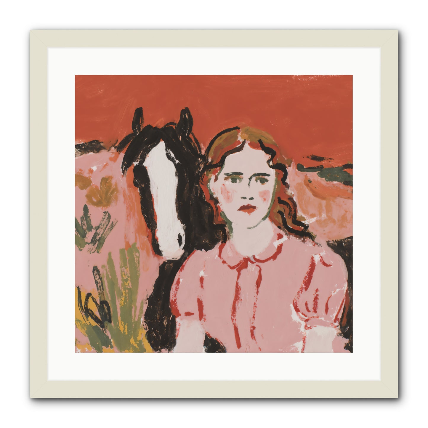 Particularly Fond -- Framed Print - White 20x20
