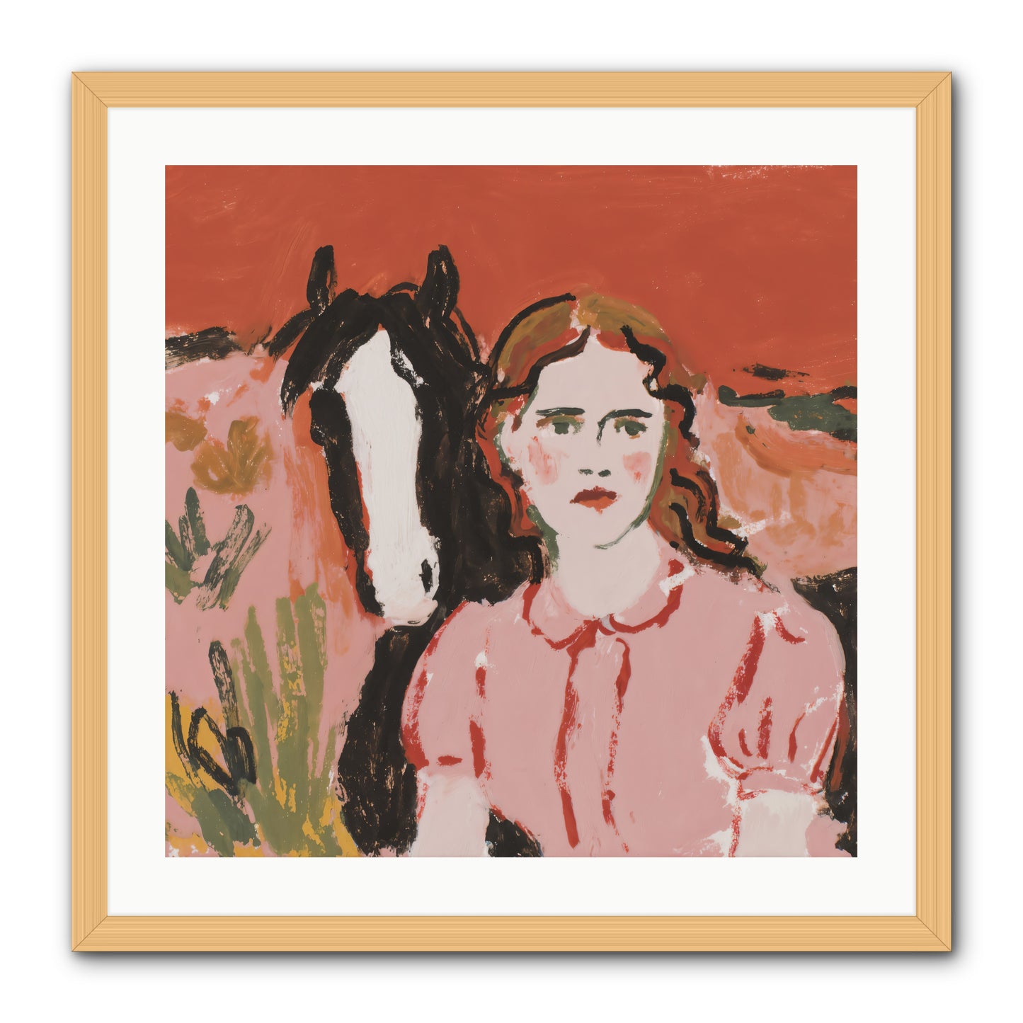 Particularly Fond -- Framed Print - Natural 24x24