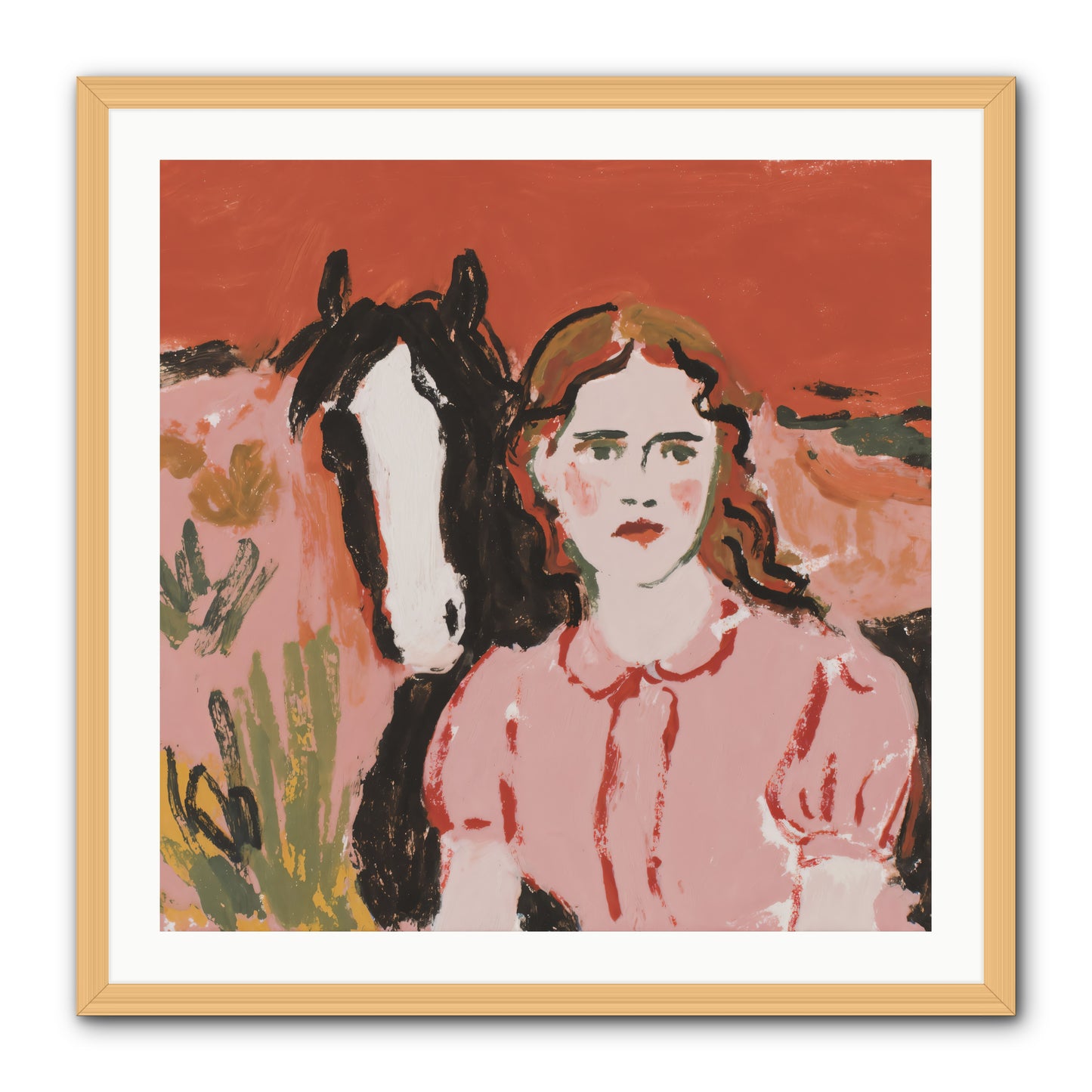 Particularly Fond -- Framed Print - Natural 30x30