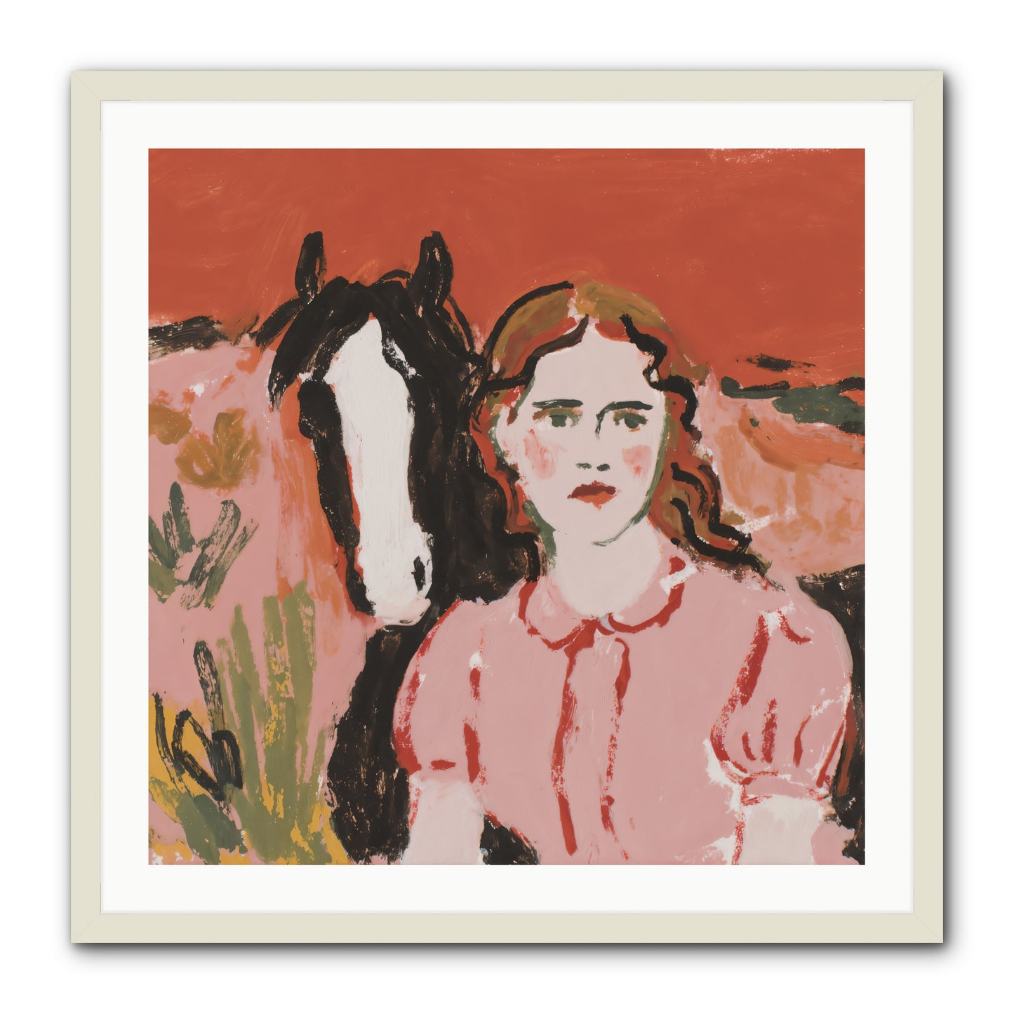 Particularly Fond -- Framed Print - White 30x30