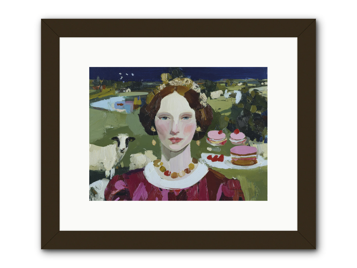 Pastoral Tea -- Framed Print - Black 12x9