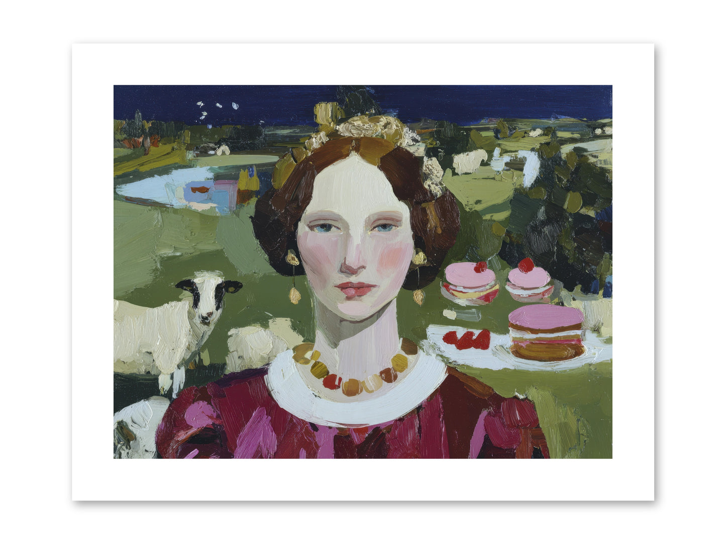 Pastoral Tea -- Loose Canvas Print 12x9