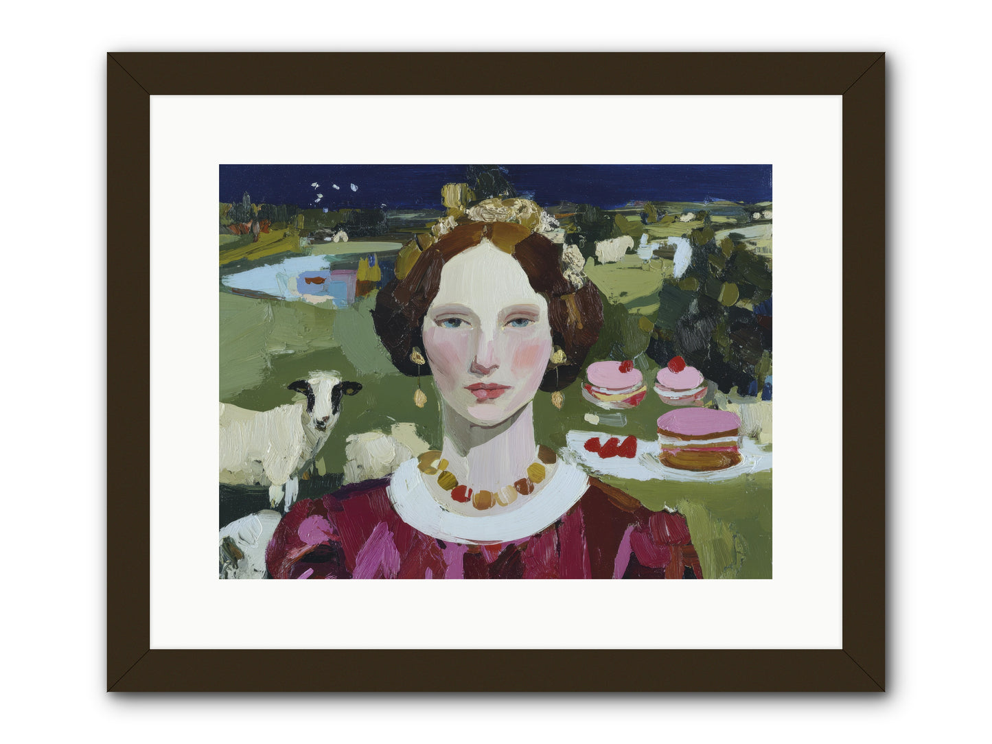 Pastoral Tea -- Framed Print - Black 16x12