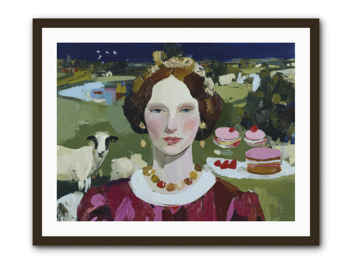 Pastoral Tea -- Framed Print - Black 32x24