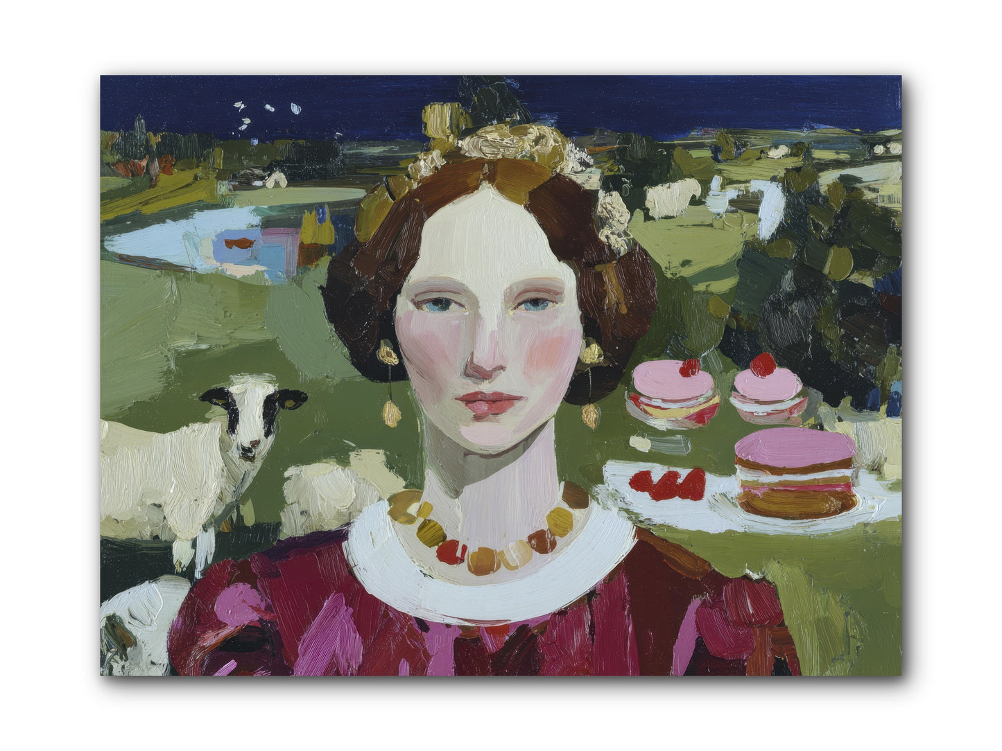 Pastoral Tea -- Wrapped Canvas 12x9