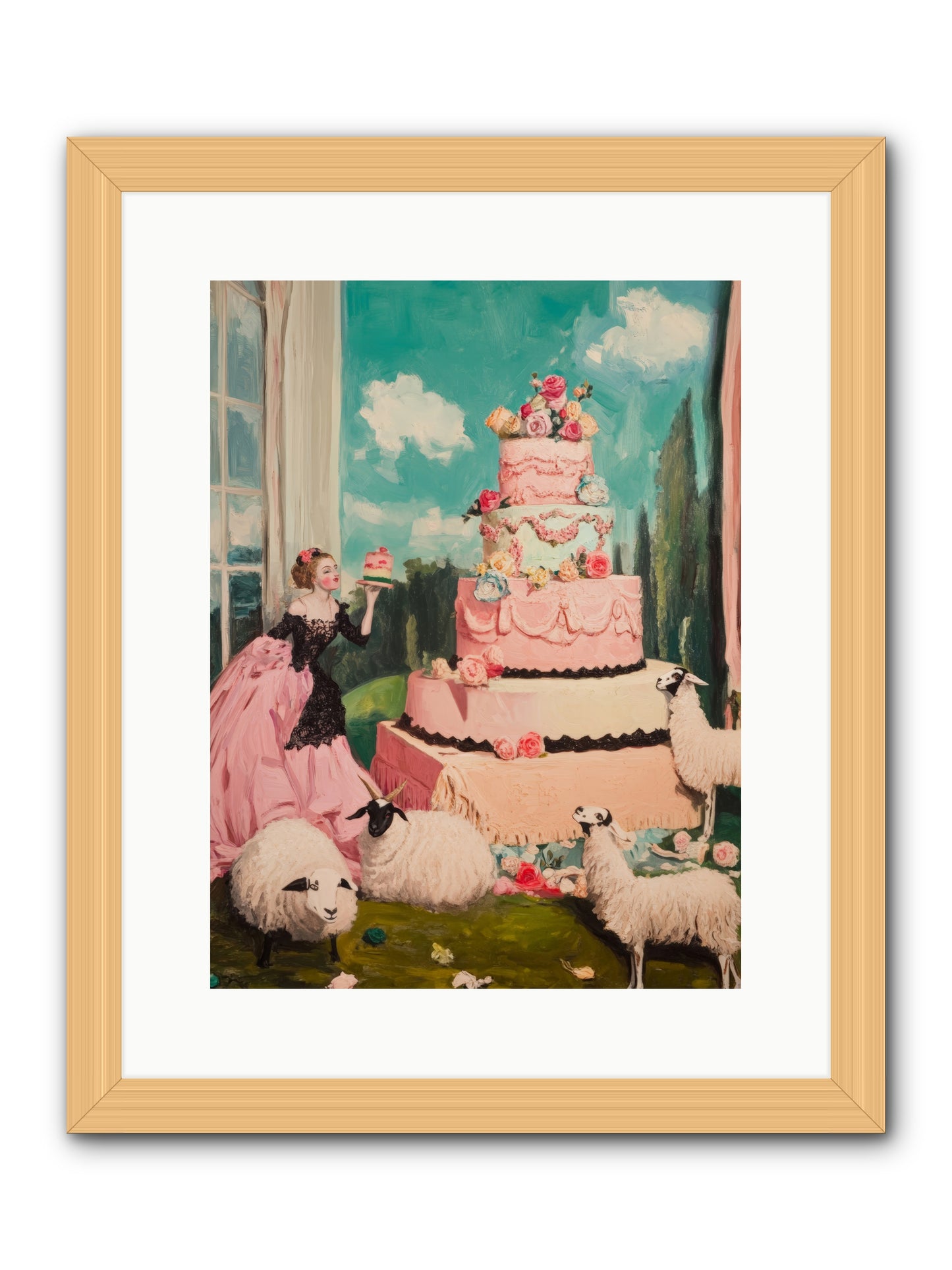 Pasture to ParisRez2 -- Framed Print - Natural 12x16