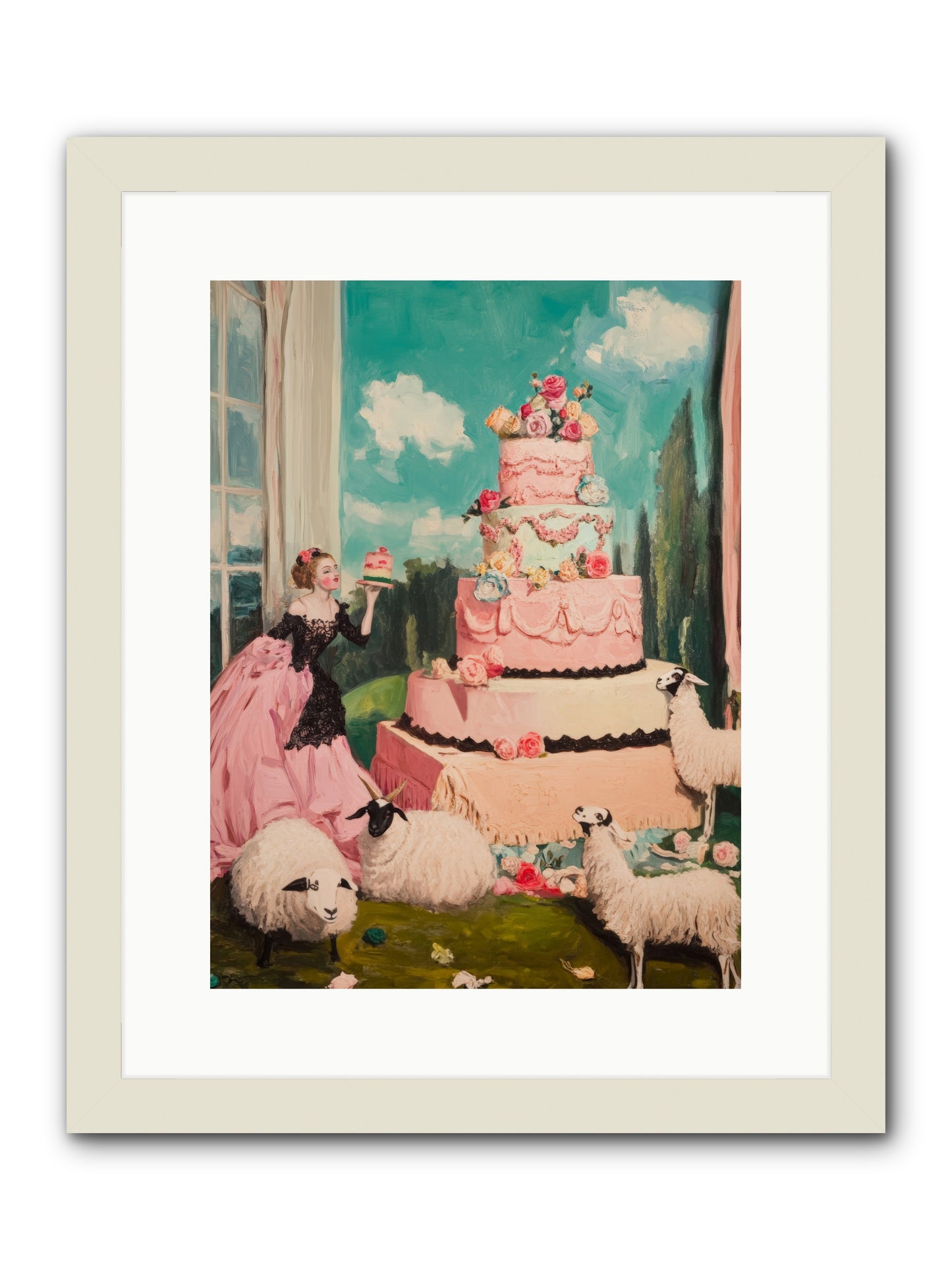 Pasture to ParisRez2 -- Framed Print - White 12x16