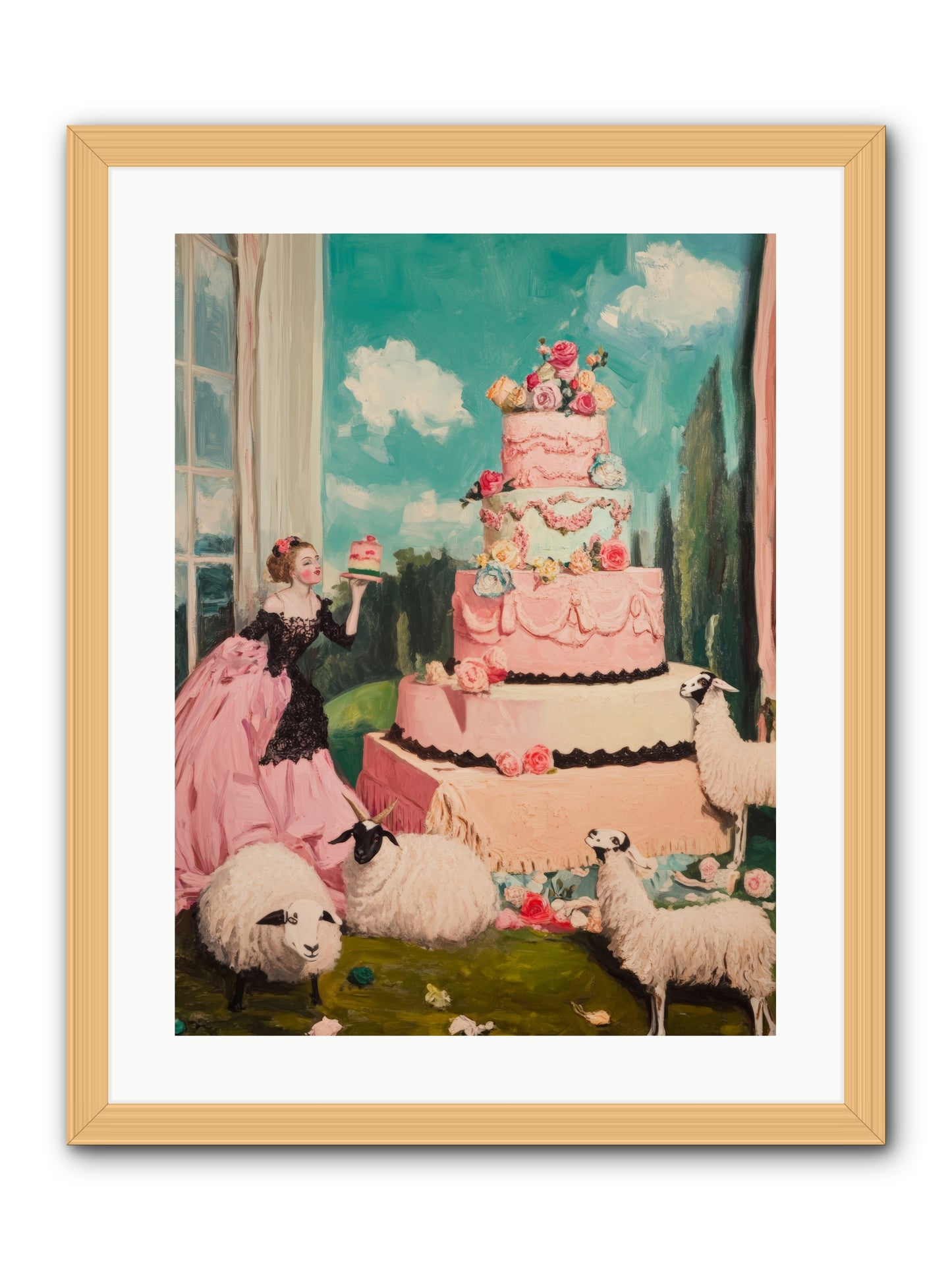 Pasture to ParisRez2 -- Framed Print - Natural 18x24