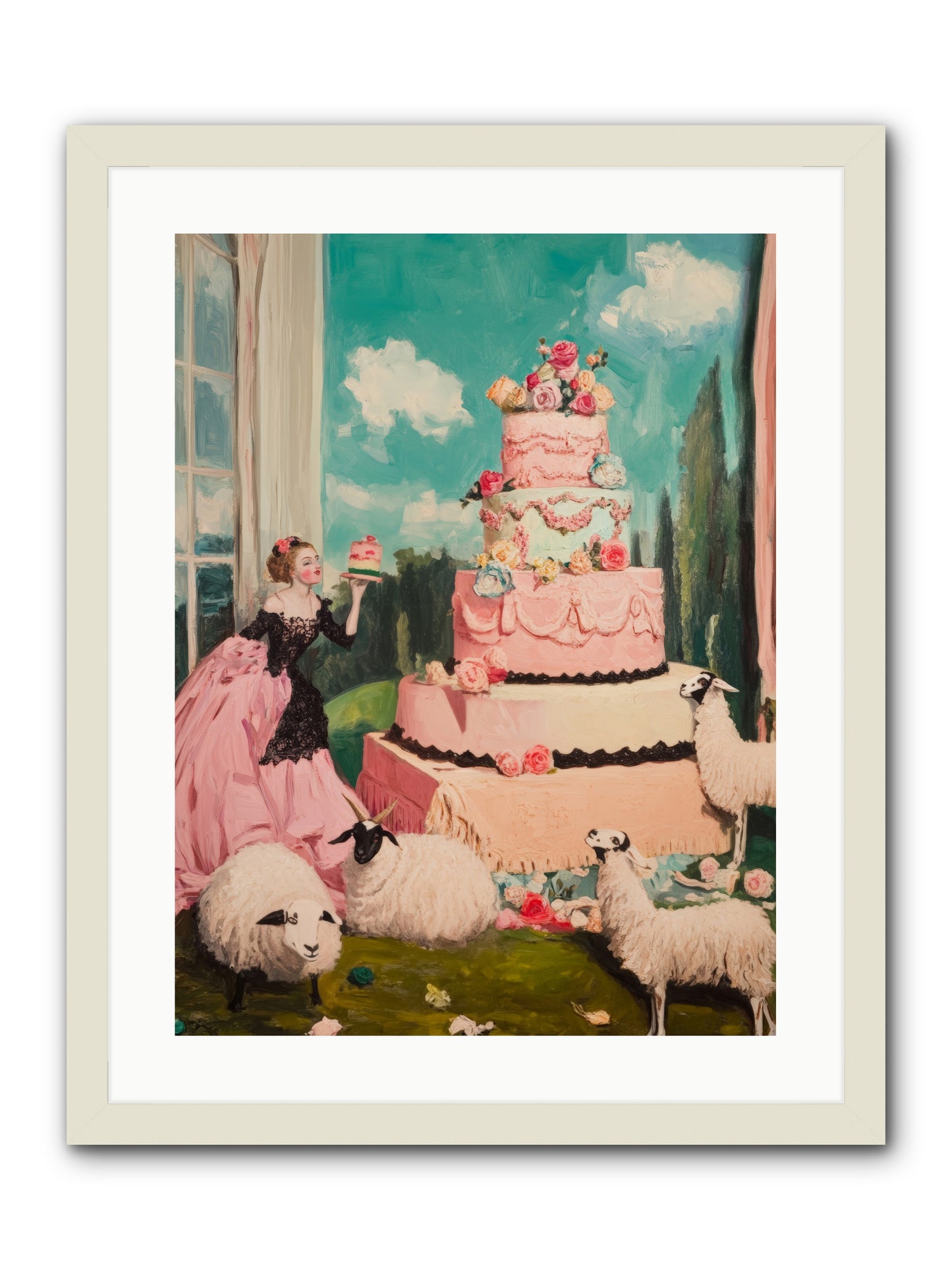 Pasture to ParisRez2 -- Framed Print - White 18x24