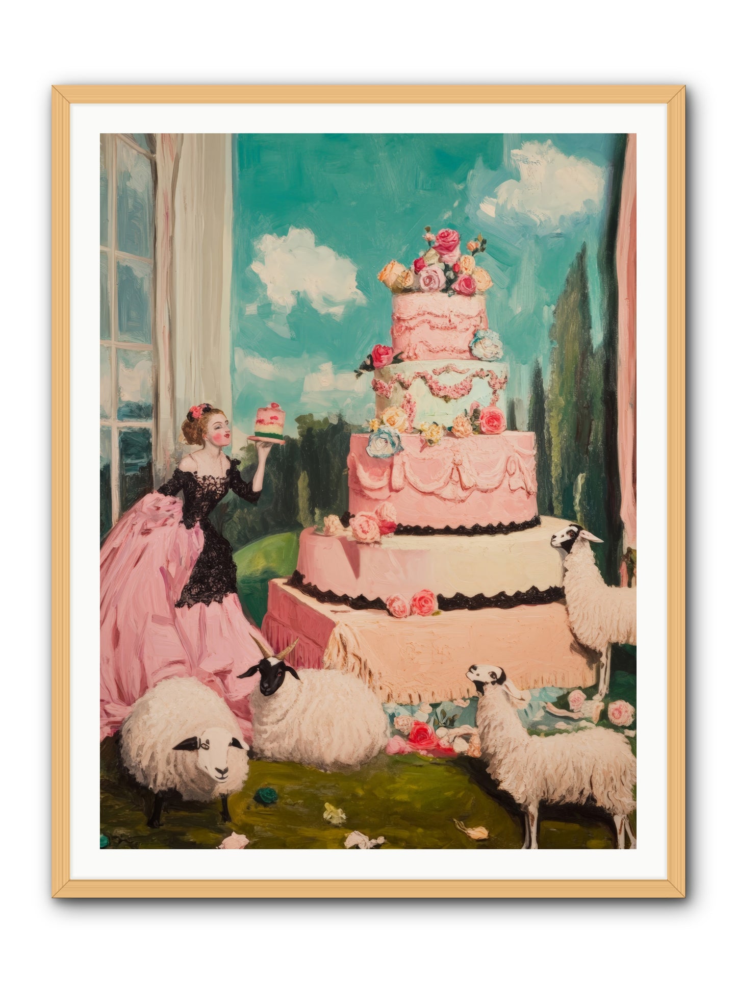 Pasture to ParisRez2 -- Framed Print - Natural 36x48