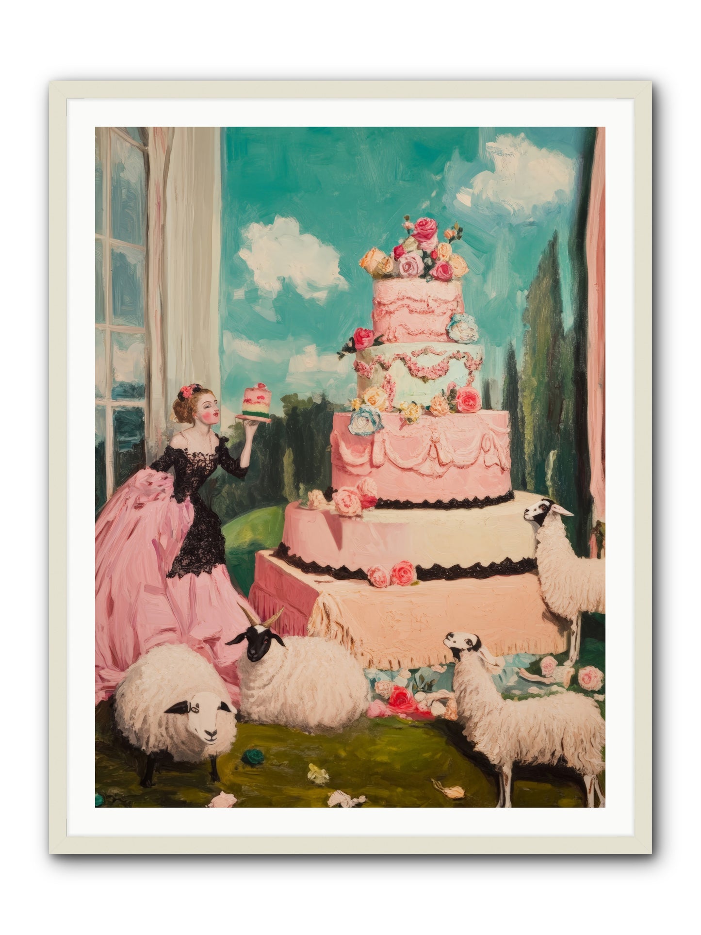 Pasture to ParisRez2 -- Framed Print - White 36x48