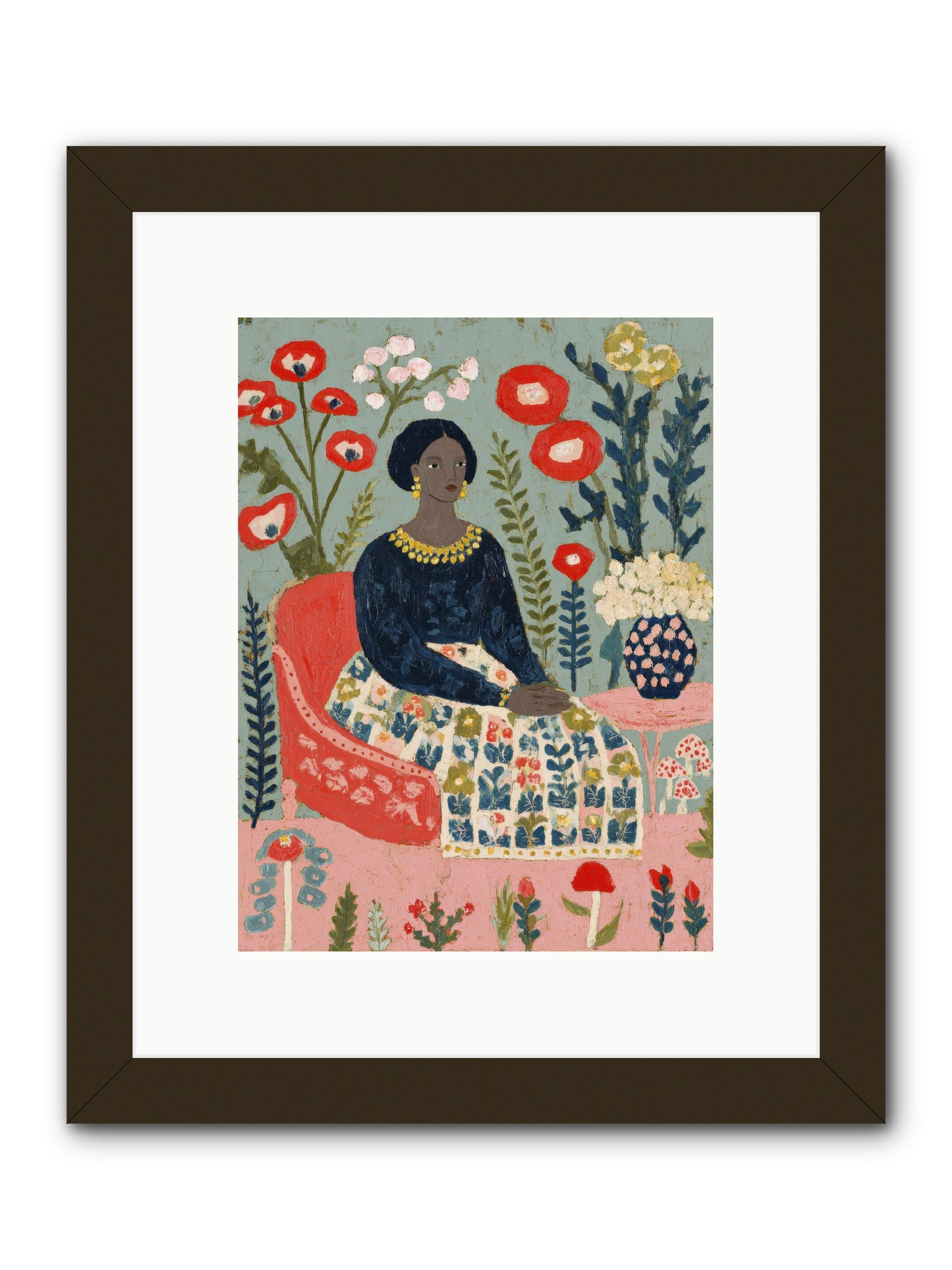 Patchwork Petals & Promise-REZ -- Framed Print - Black 9x12