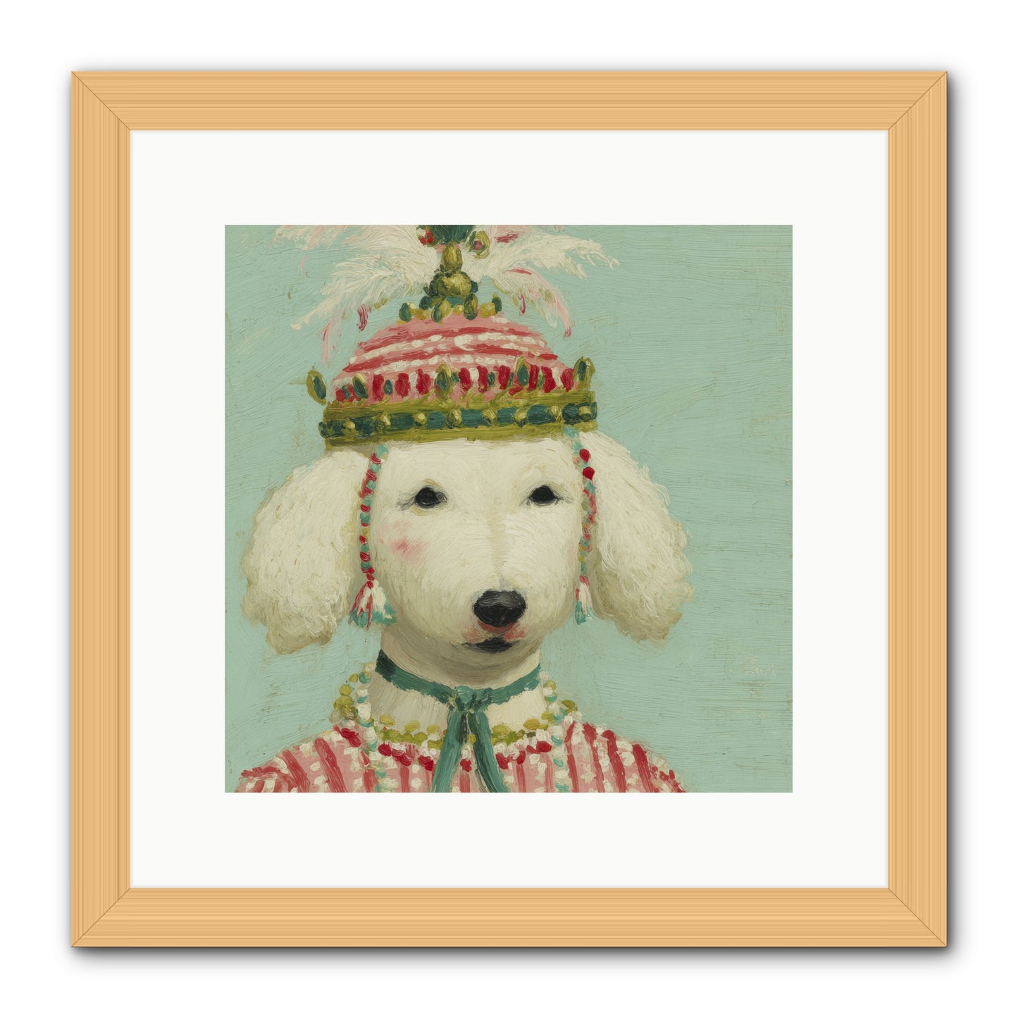 Paws & Peppermints -- Framed Print - Natural 12x12