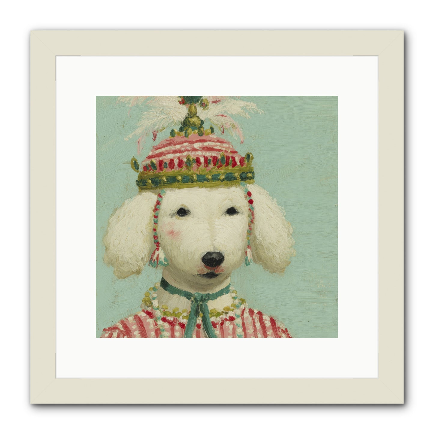 Paws & Peppermints -- Framed Print - White 12x12