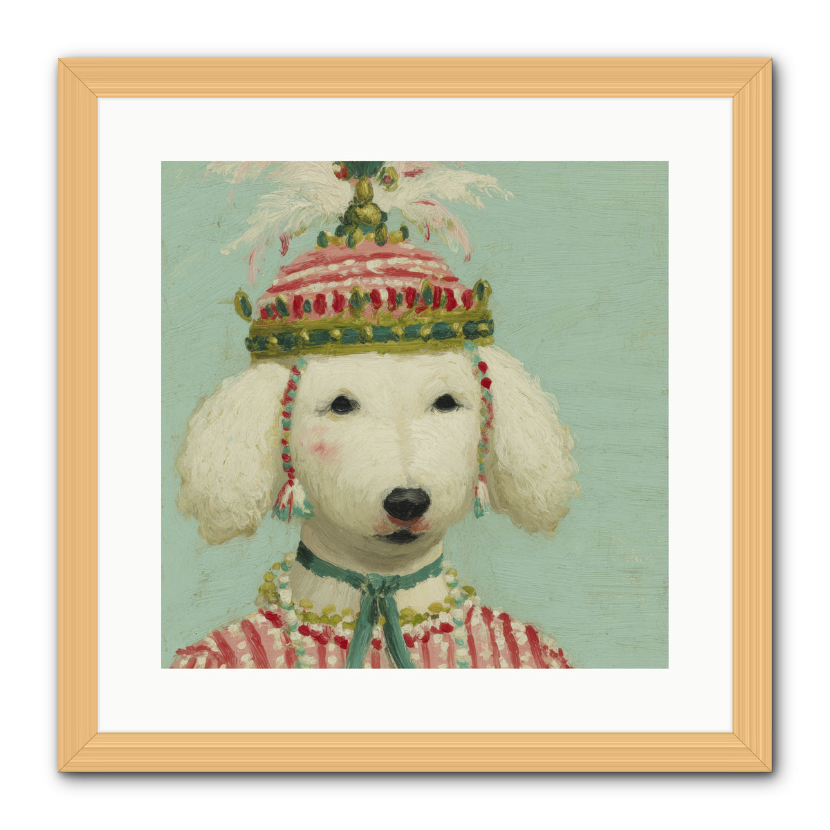 Paws & Peppermints -- Framed Print - Natural 16x16