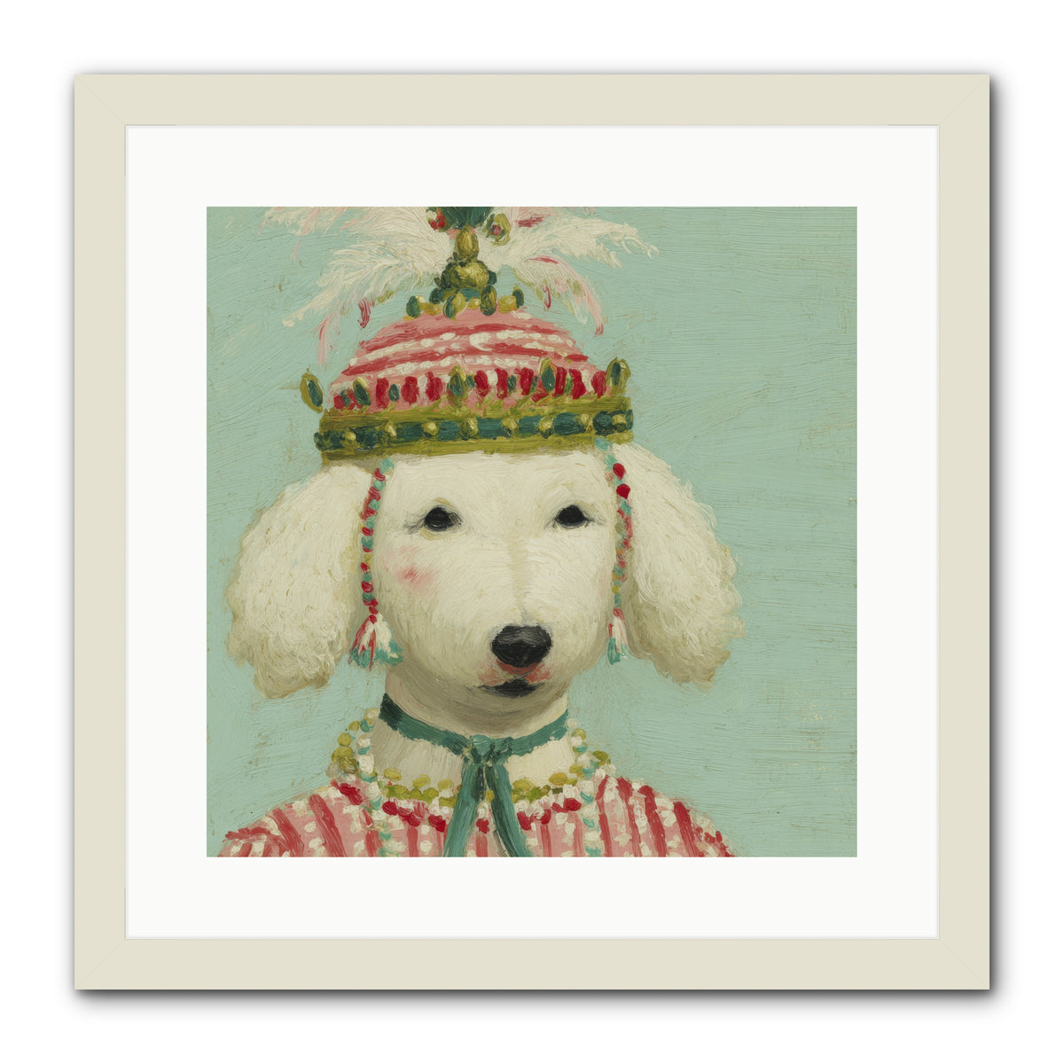 Paws & Peppermints -- Framed Print - White 16x16