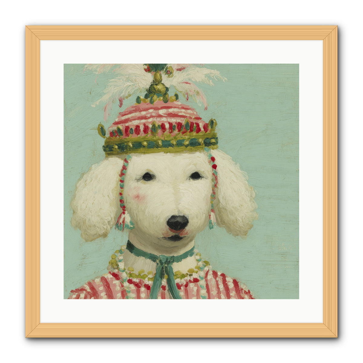 Paws & Peppermints -- Framed Print - Natural 20x20
