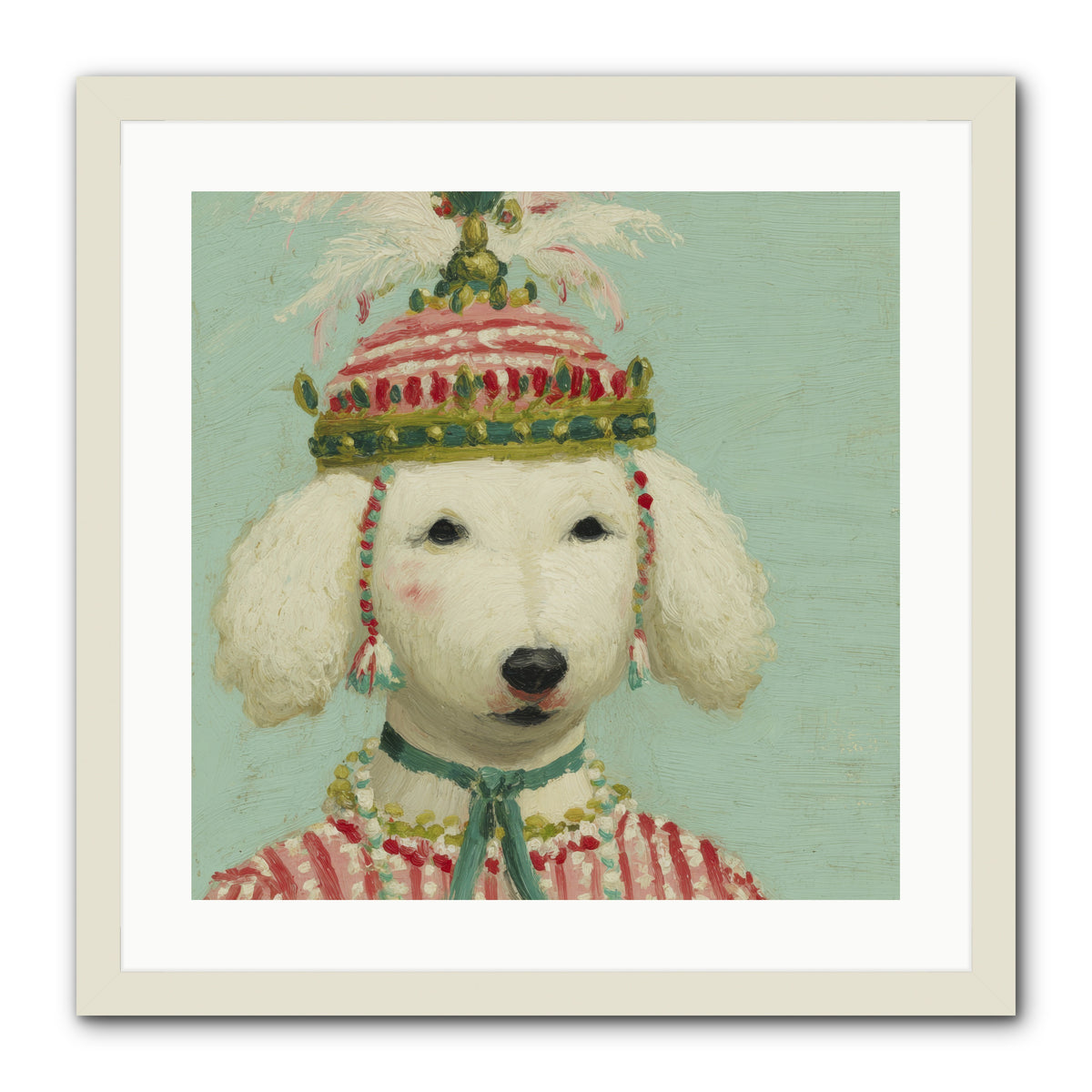 Paws & Peppermints -- Framed Print - White 20x20