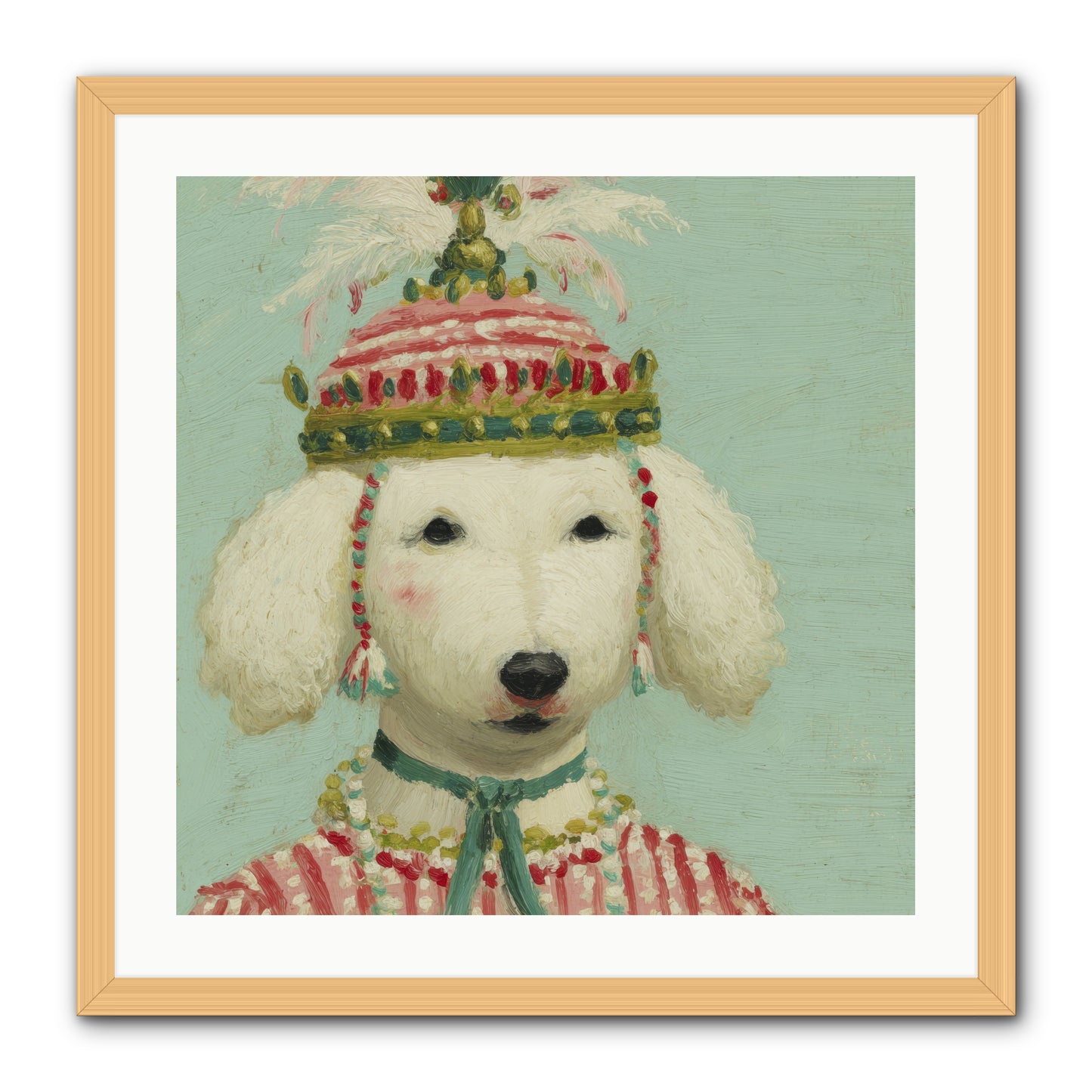 Paws & Peppermints -- Framed Print - Natural 24x24
