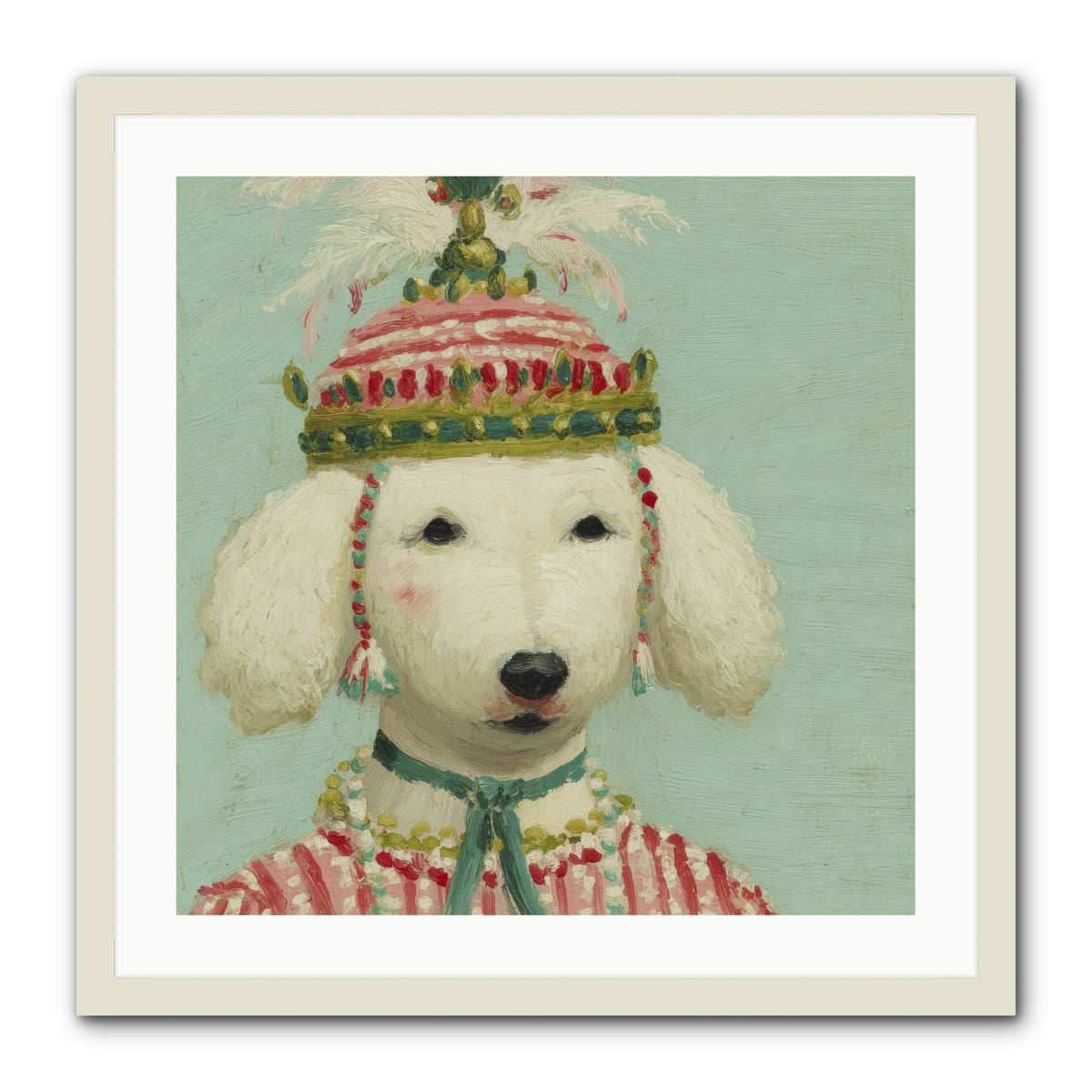 Paws & Peppermints -- Framed Print - White 24x24