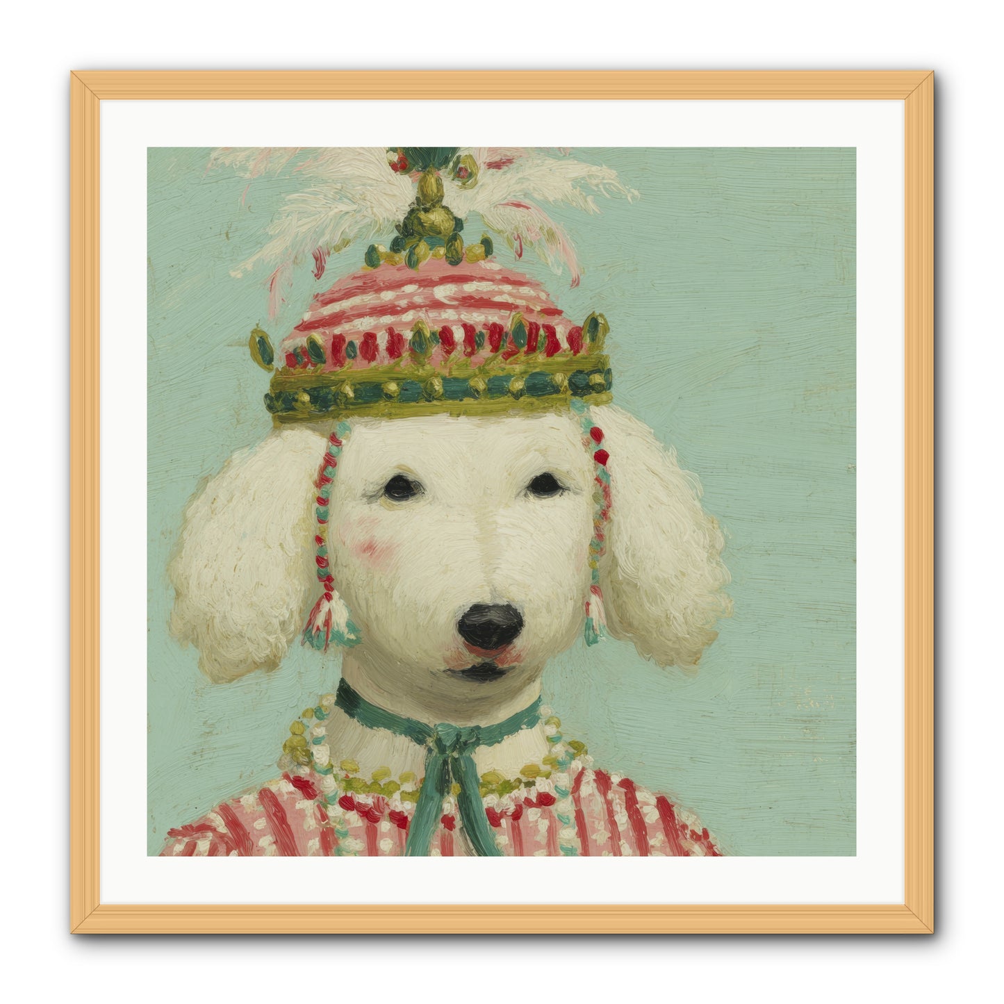 Paws & Peppermints -- Framed Print - Natural 30x30