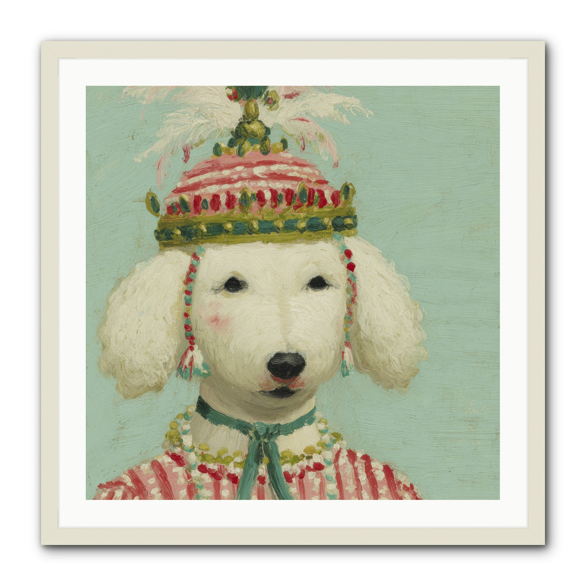 Paws & Peppermints -- Framed Print - White 30x30