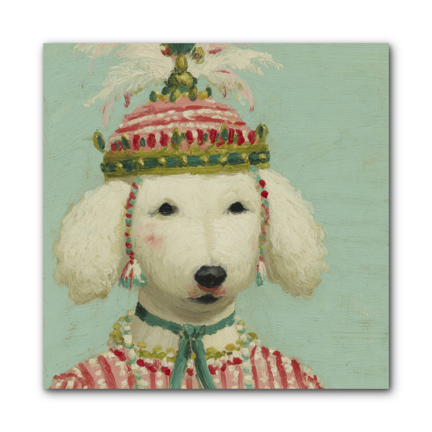 Paws & Peppermints -- Wrapped Canvas 10x10