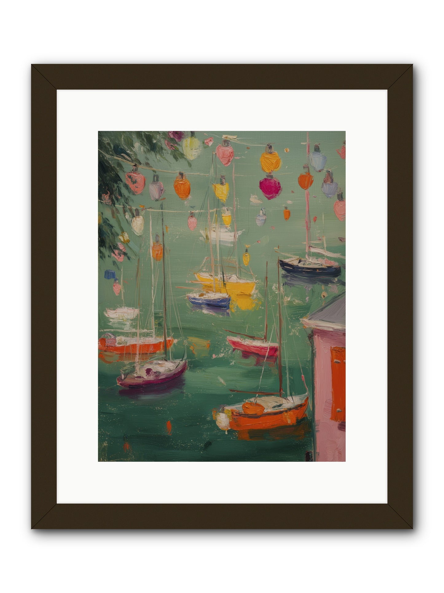 Peaceful Anchorage  -- Framed Print - Black 12x16