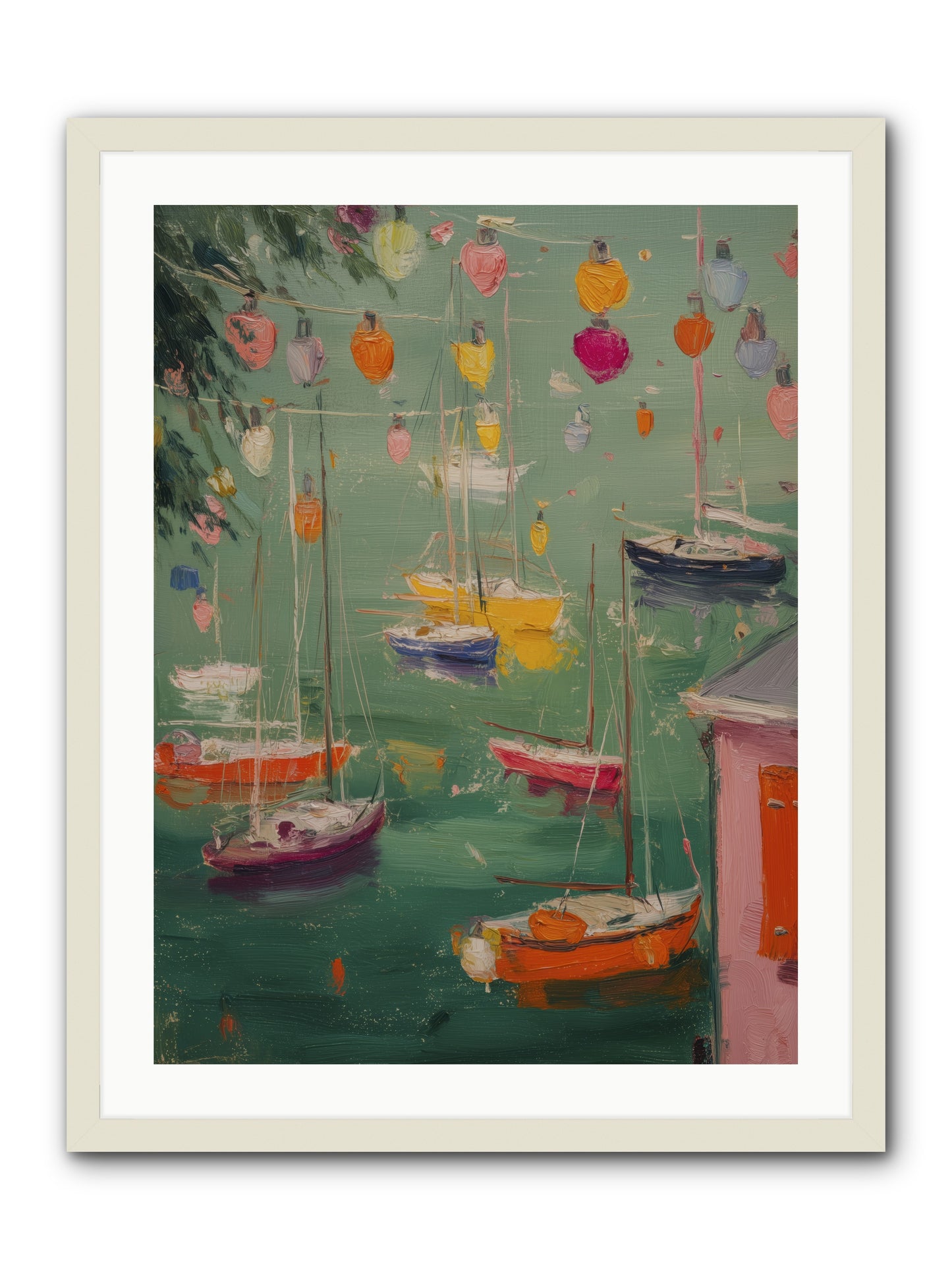 Peaceful Anchorage  -- Framed Print - White 24x32