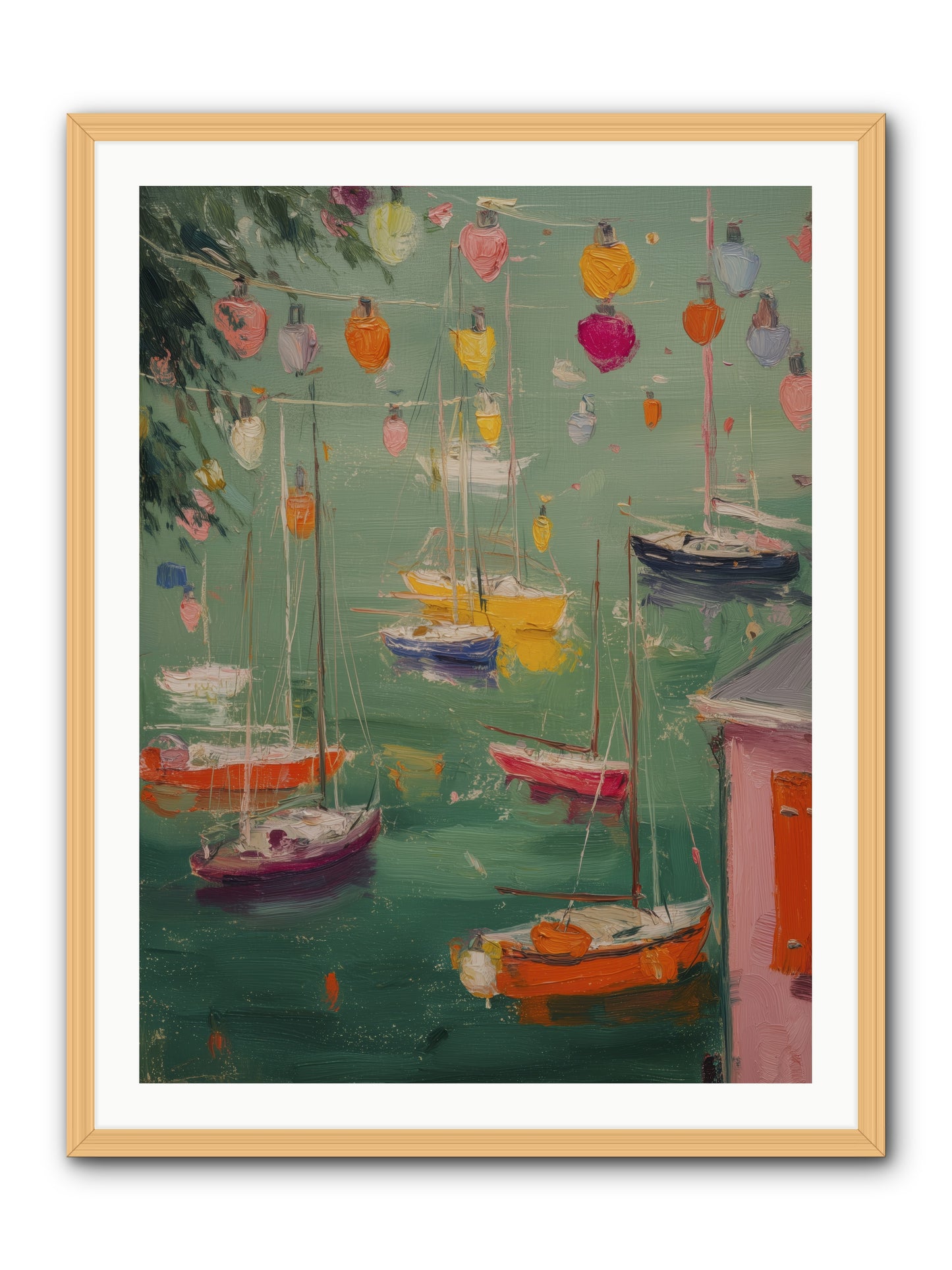 Peaceful Anchorage  -- Framed Print - Natural 30x40