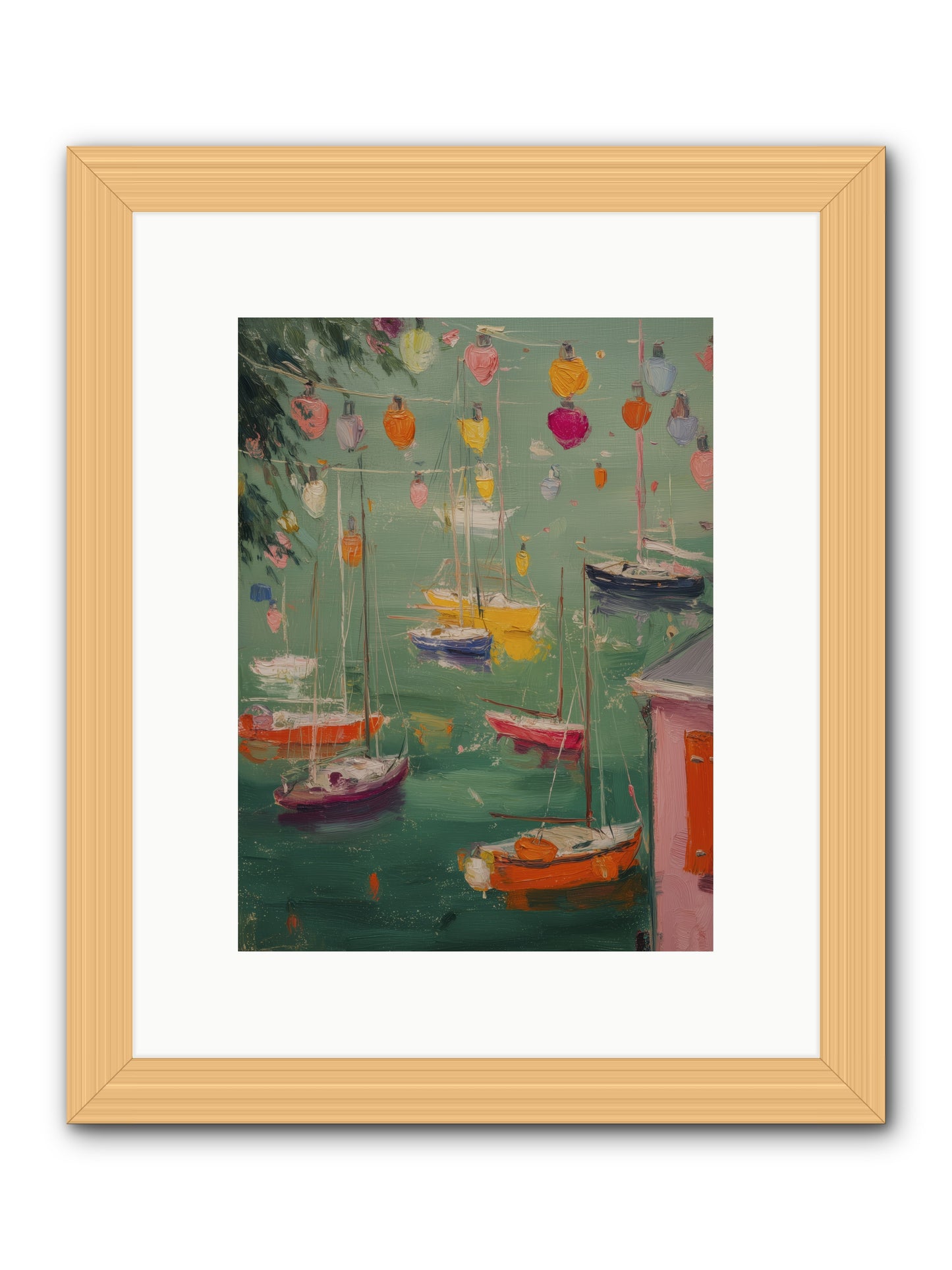 Peaceful Anchorage  -- Framed Print - Natural 9x12