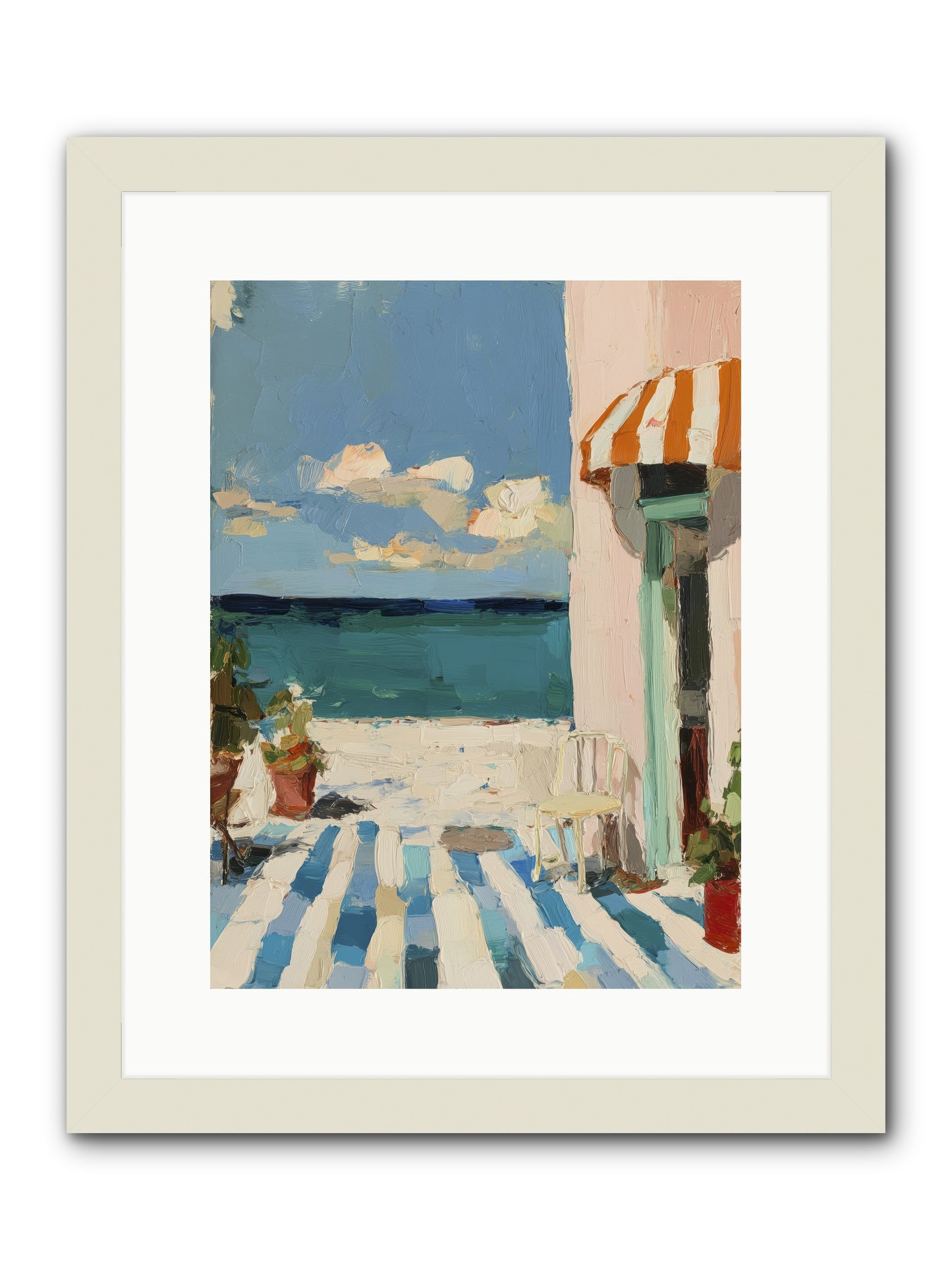 Peaceful Perch -- Framed Print - White 12x16
