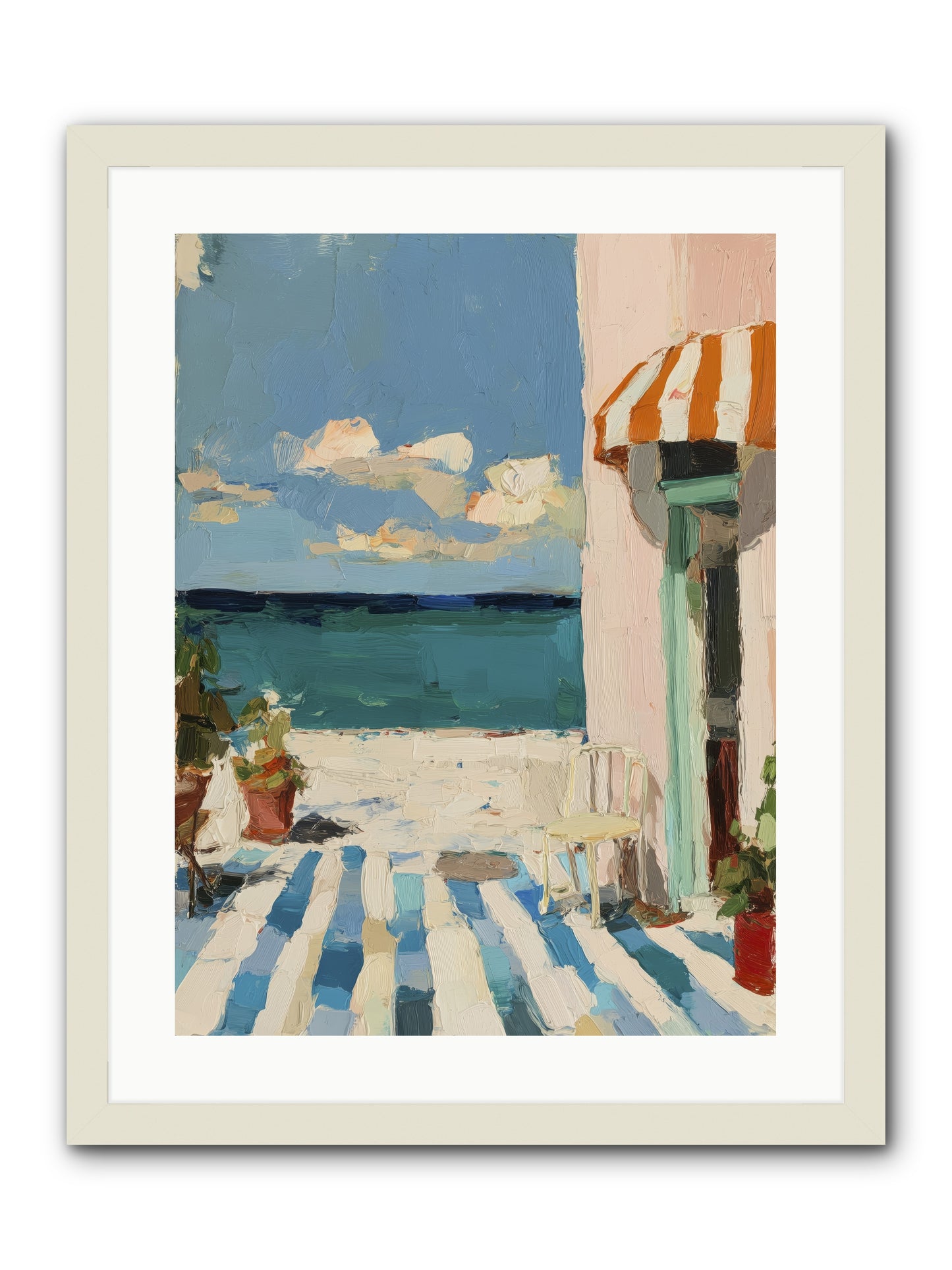 Peaceful Perch -- Framed Print - White 18x24