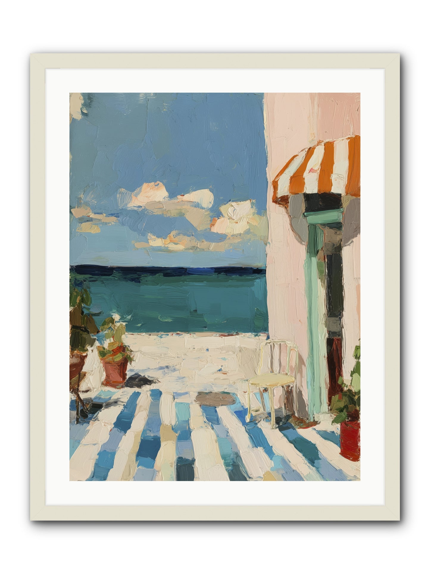 Peaceful Perch -- Framed Print - White 24x32