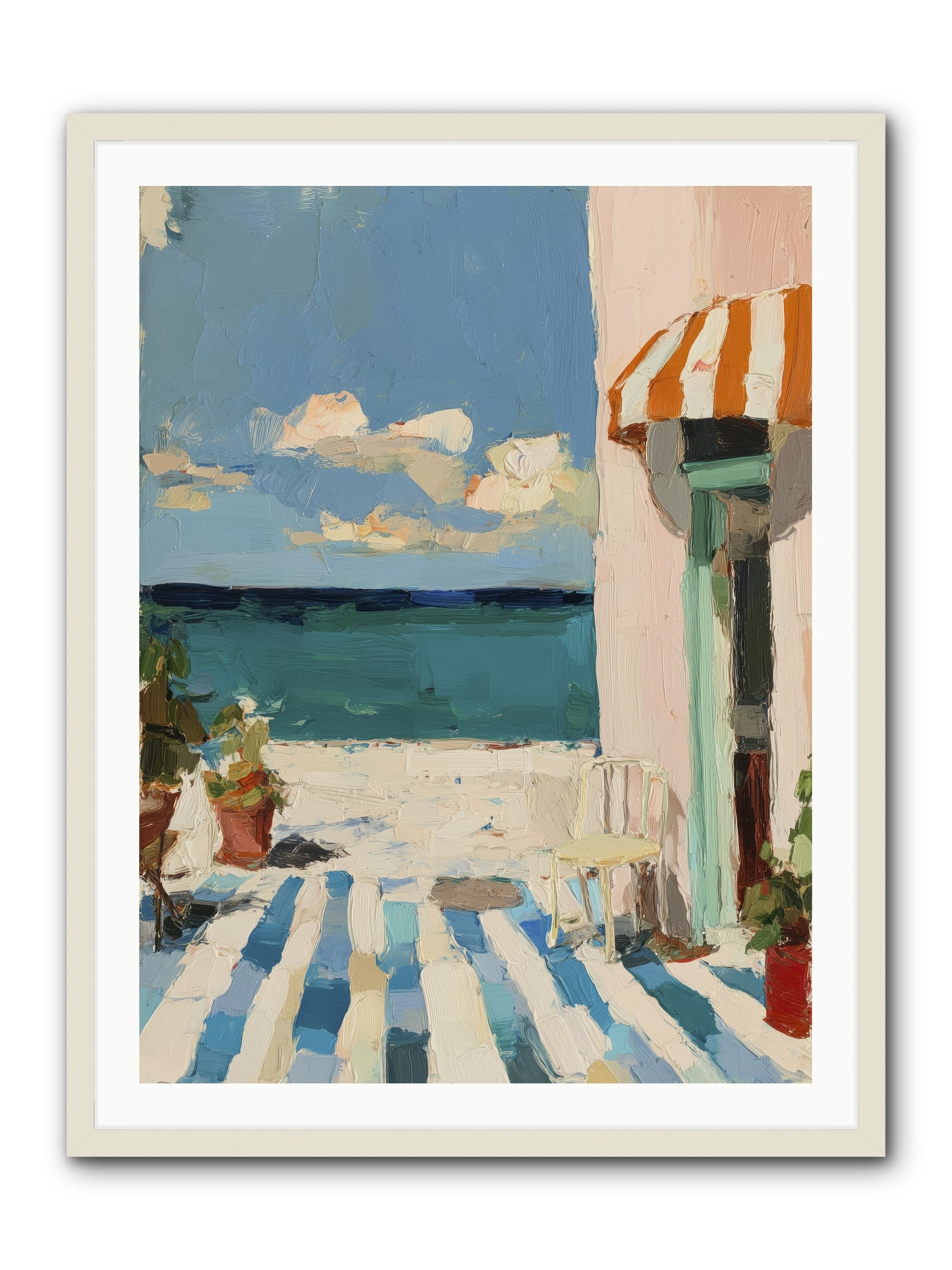 Peaceful Perch -- Framed Print - White 30x40