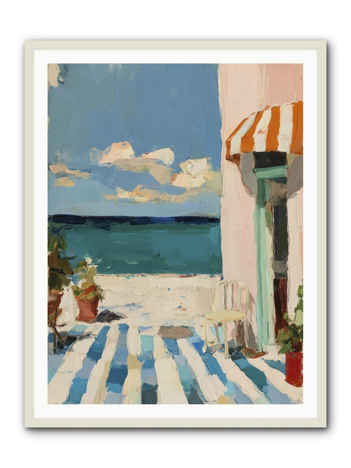Peaceful Perch -- Framed Print - White 36x48