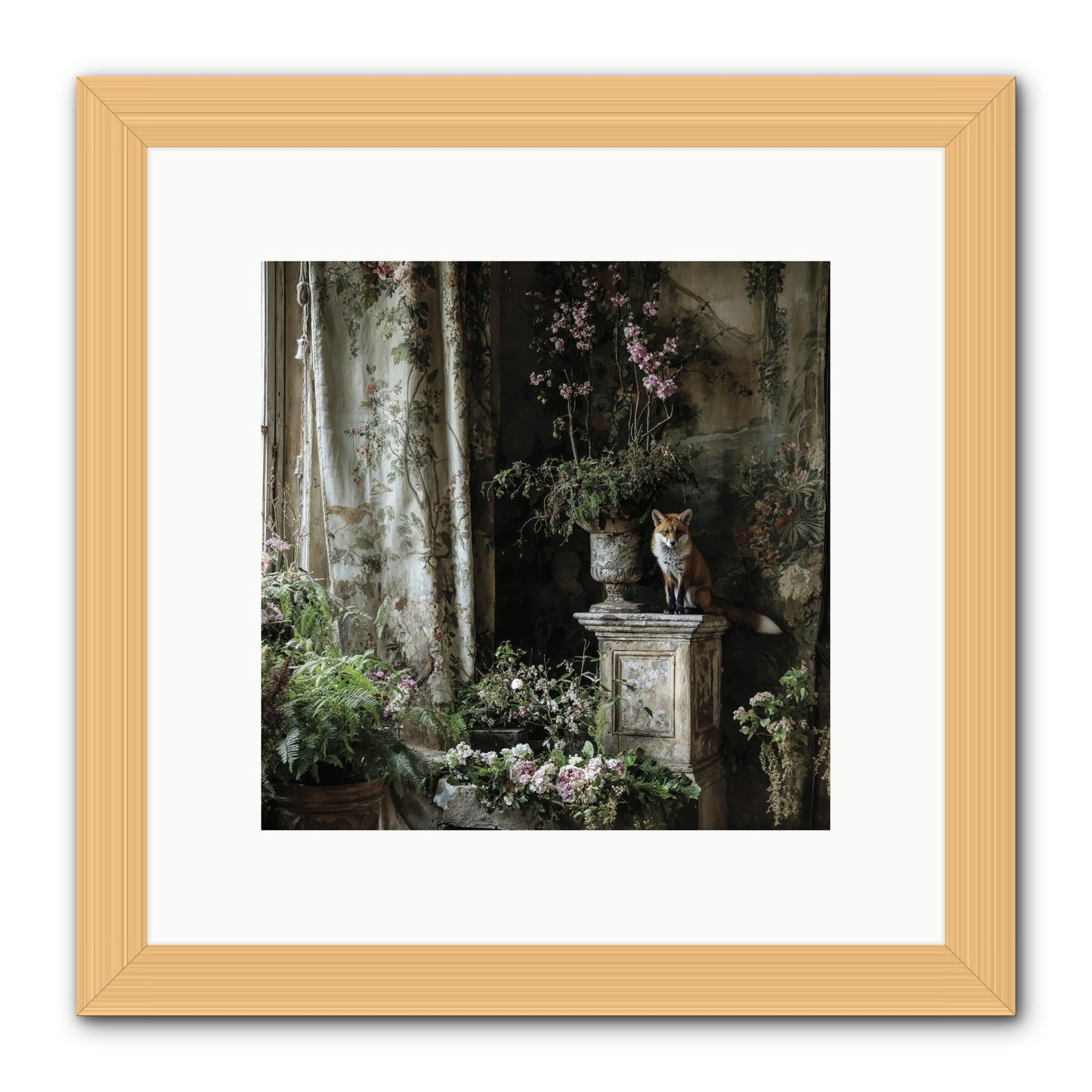 Peachleaf Sunday -- Framed Print - Natural 10x10