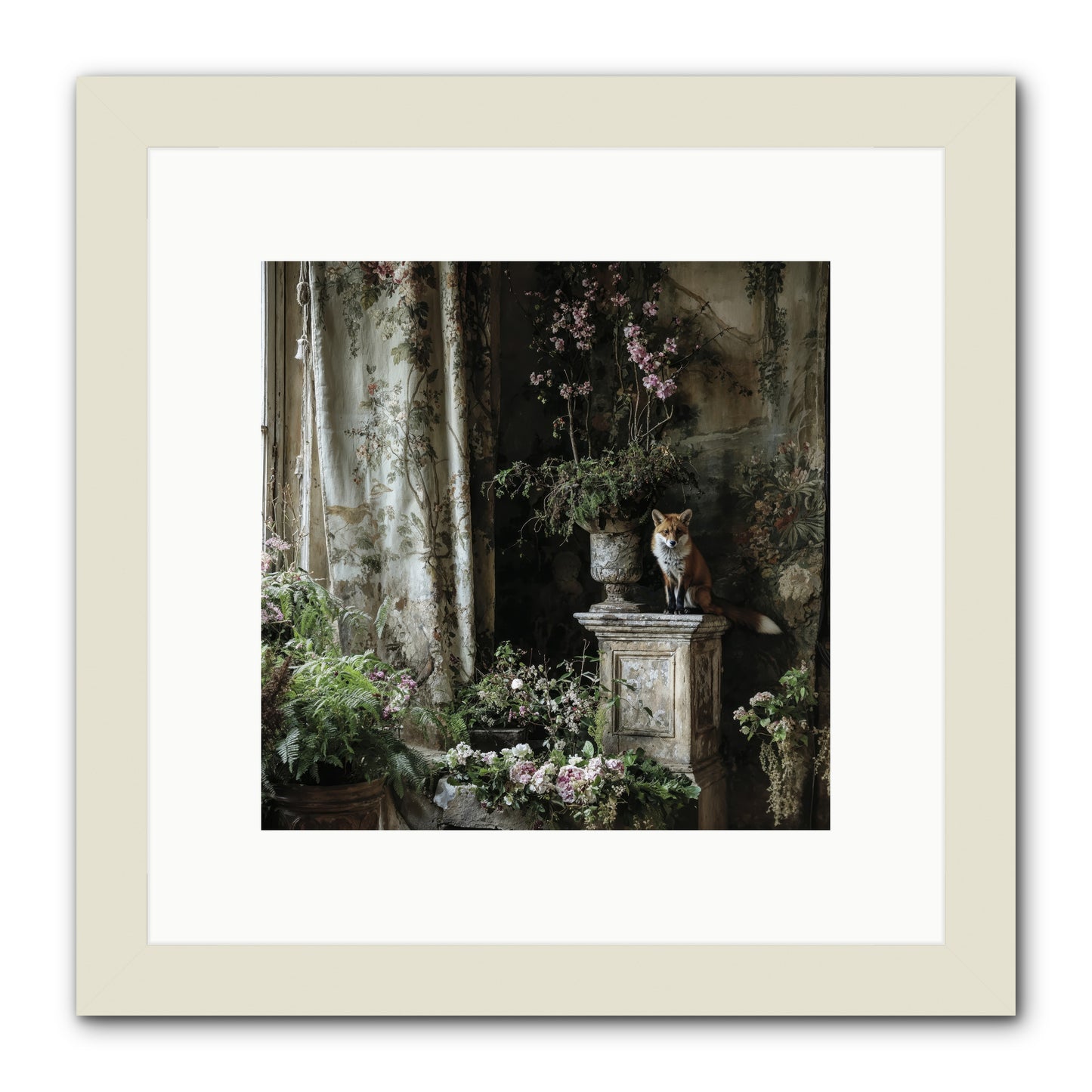 Peachleaf Sunday -- Framed Print - White 10x10